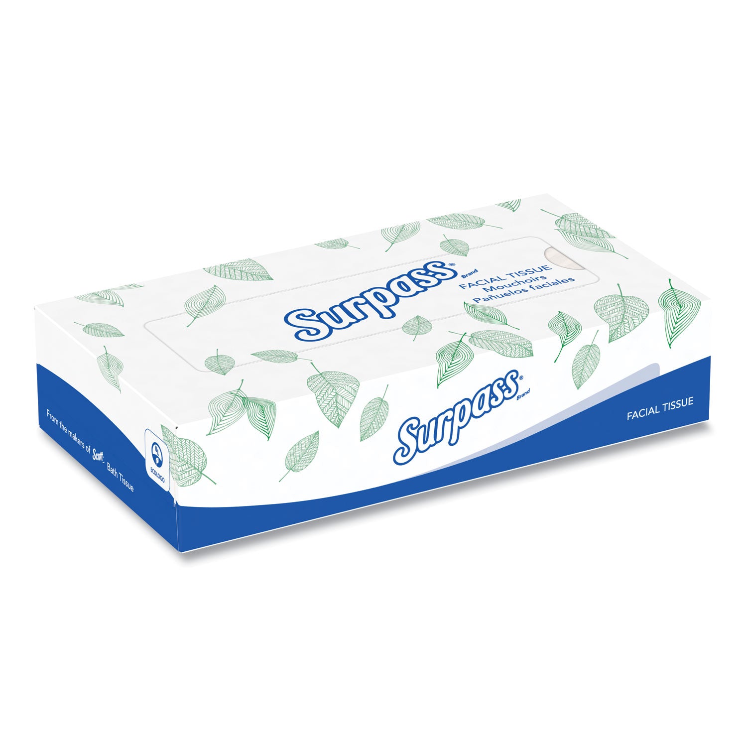 Surpass® Facial Tissue for Business, 2-Ply, White, Flat Box, 100 Sheets/Box, 30 Boxes/Carton