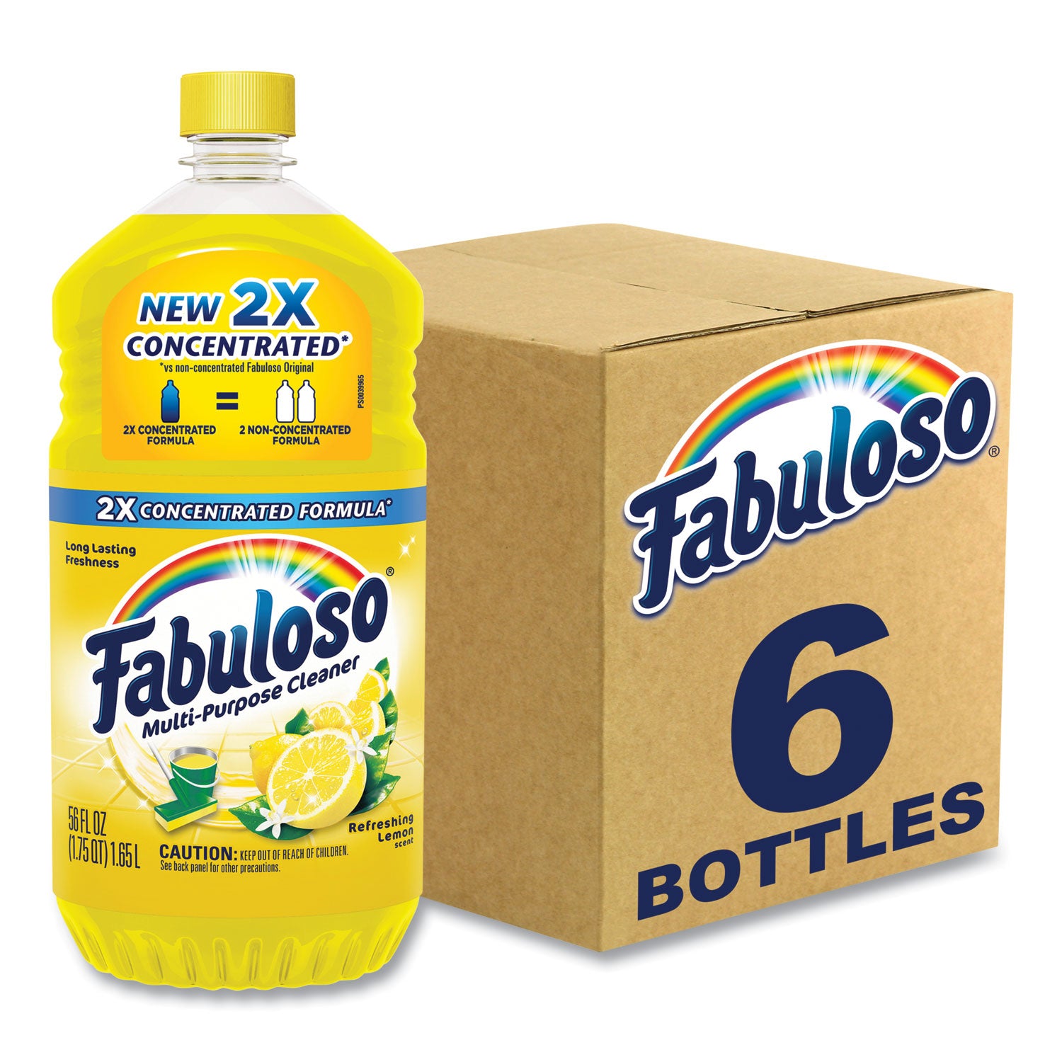 Multi-Use Cleaner, Refreshing Lemon Scent, 56 oz Bottle, 6/Carton