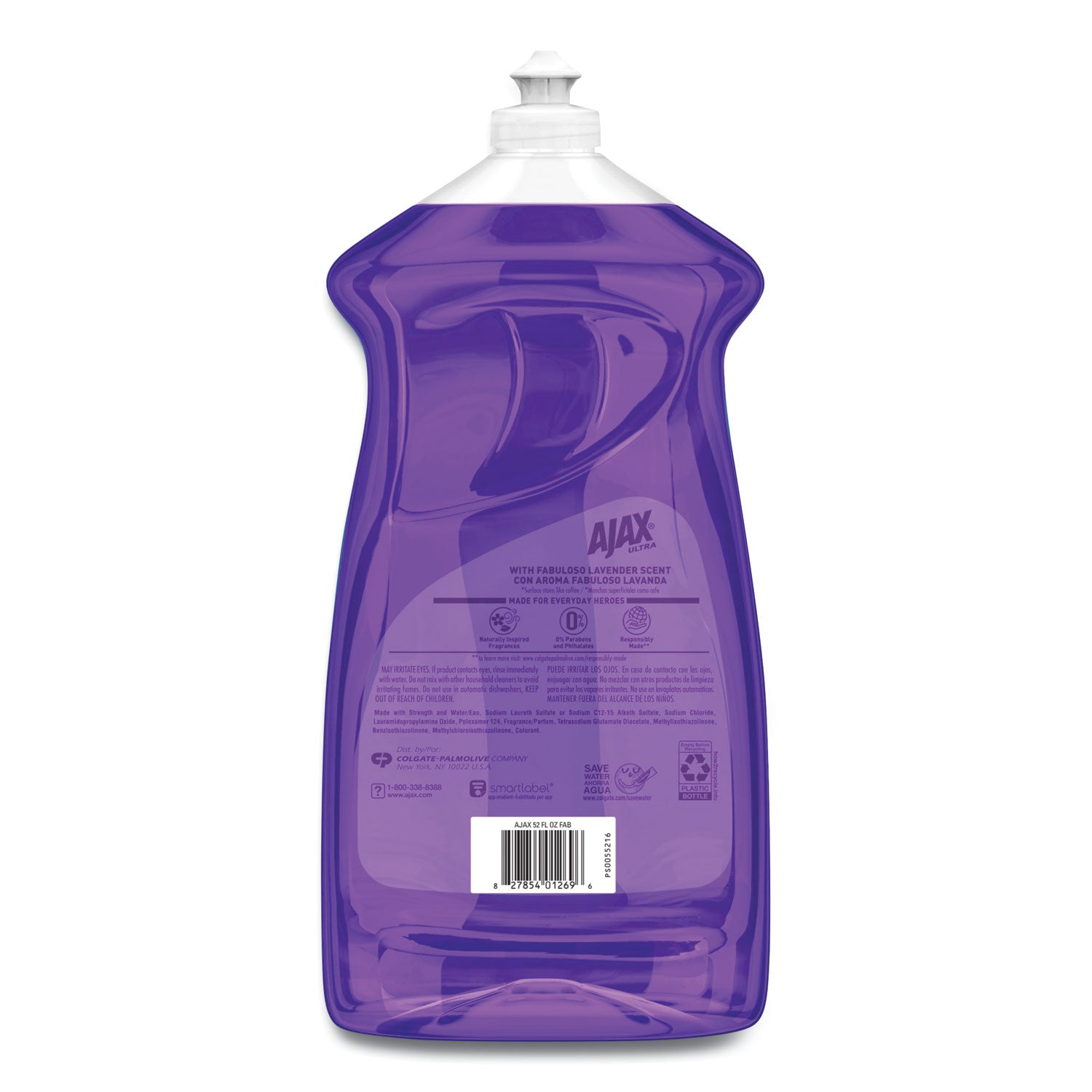 Ajax® Dish Detergent, Fabuloso Lavender Scent, 52 oz Bottle, 6/Carton