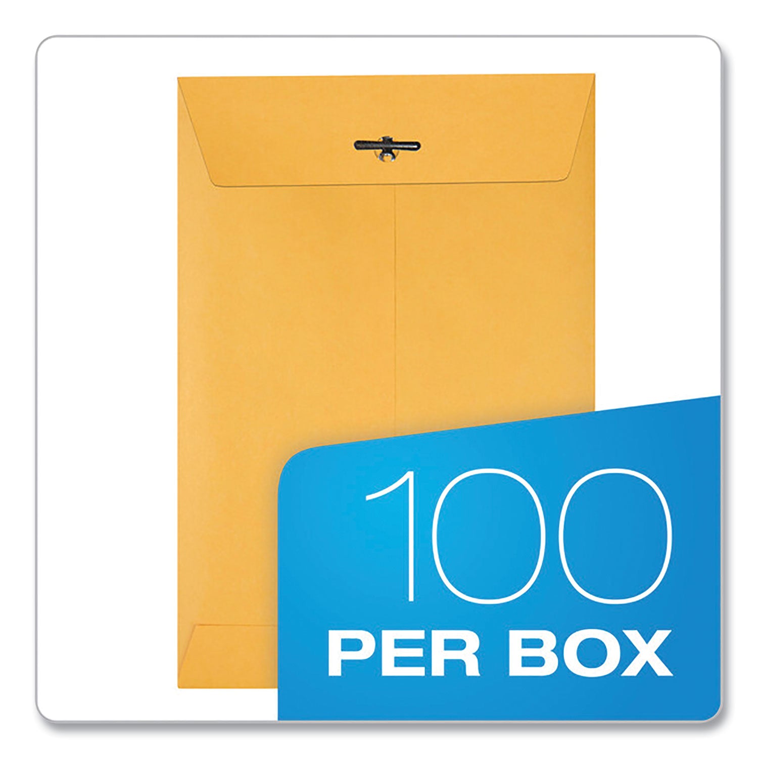 Quality Park™ Clasp Envelope, 28 lb Bond Weight Kraft, #63, Square Flap, Clasp/Gummed Closure, 6.5 x 9.5, Brown Kraft, 100/Box