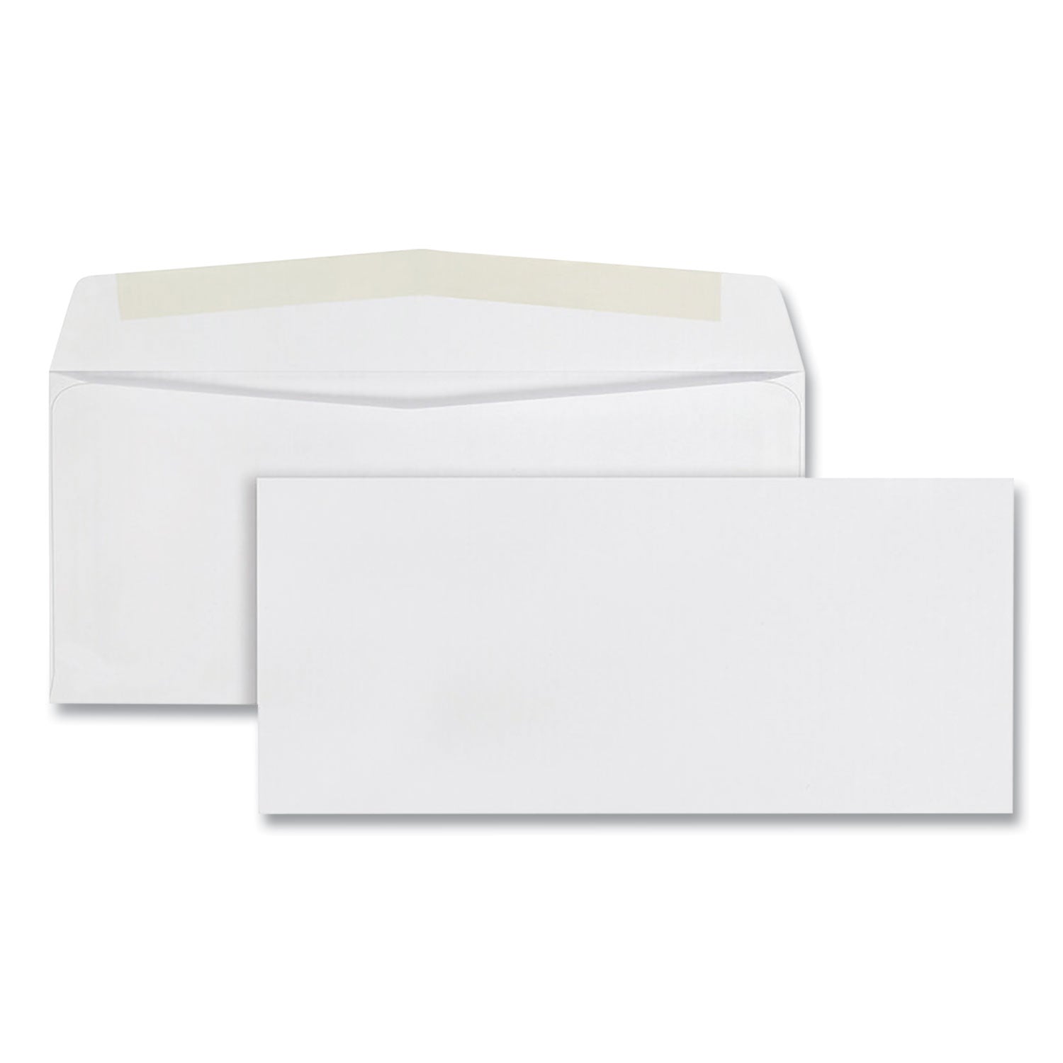 Business Envelope, #10, Commercial Flap, Side Seam, Gummed Closure, 24 lb Bond Weight Paper, 4.13 x 9.5, White, 500/Box