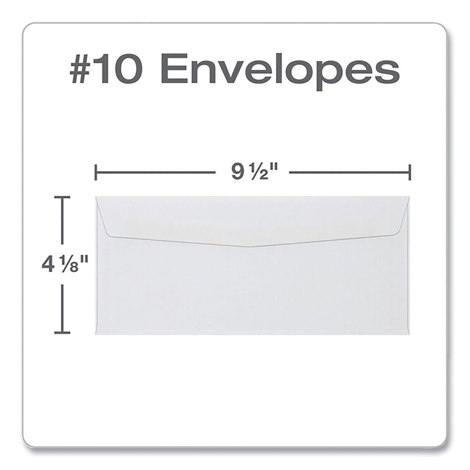 Quality Park™ Business Envelope, #10, Commercial Flap, Side Seam, Gummed Closure, 24 lb Bond Weight Paper, 4.13 x 9.5, White, 500/Box