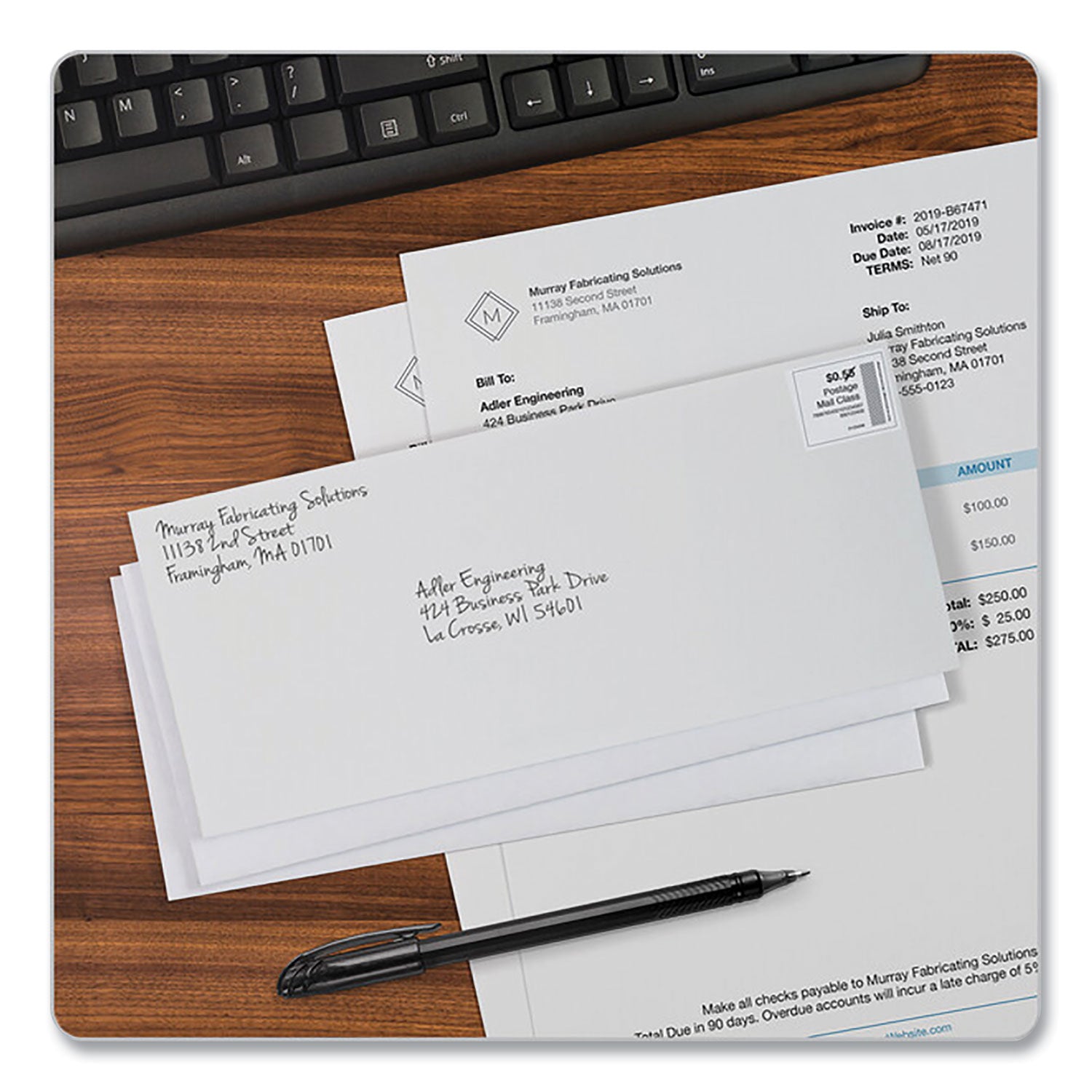 Quality Park™ Business Envelope, #10, Commercial Flap, Side Seam, Gummed Closure, 24 lb Bond Weight Paper, 4.13 x 9.5, White, 500/Box