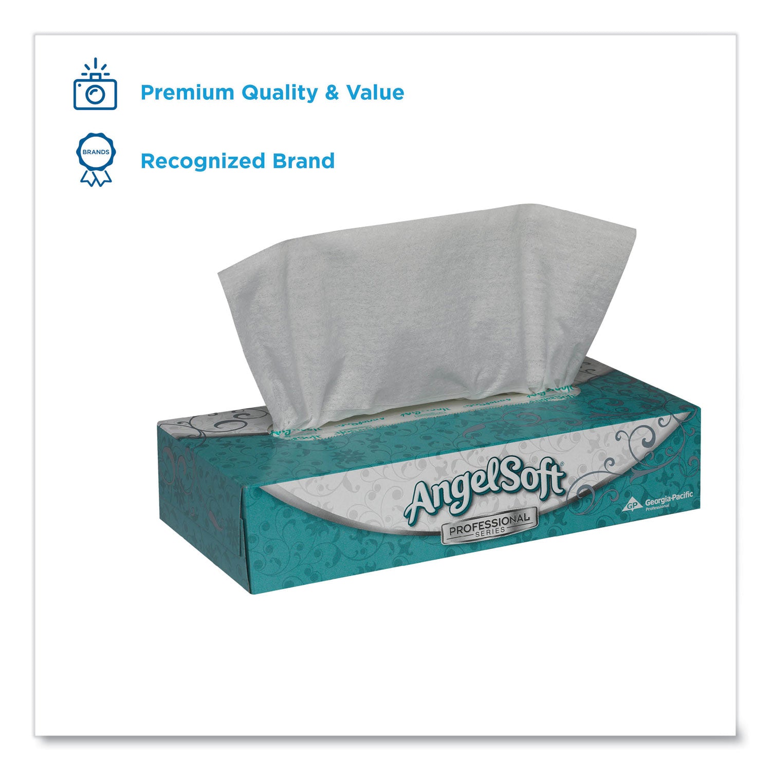 Georgia Pacific® Professional Premium Facial Tissues in Flat Box, 2-Ply, White, 100 Sheets, 30 Boxes/Carton