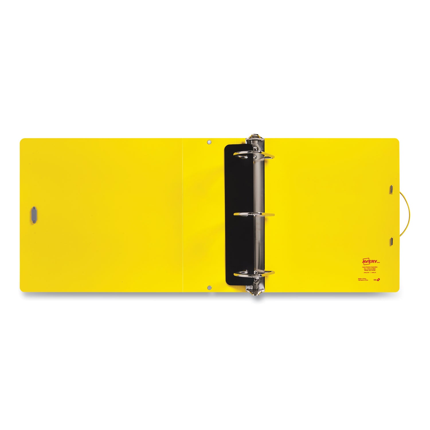 Avery® UltraDuty Safety Data Sheet Binders with Chain, 3 Rings, 3" Capacity, 11 x 8.5, Yellow/Red