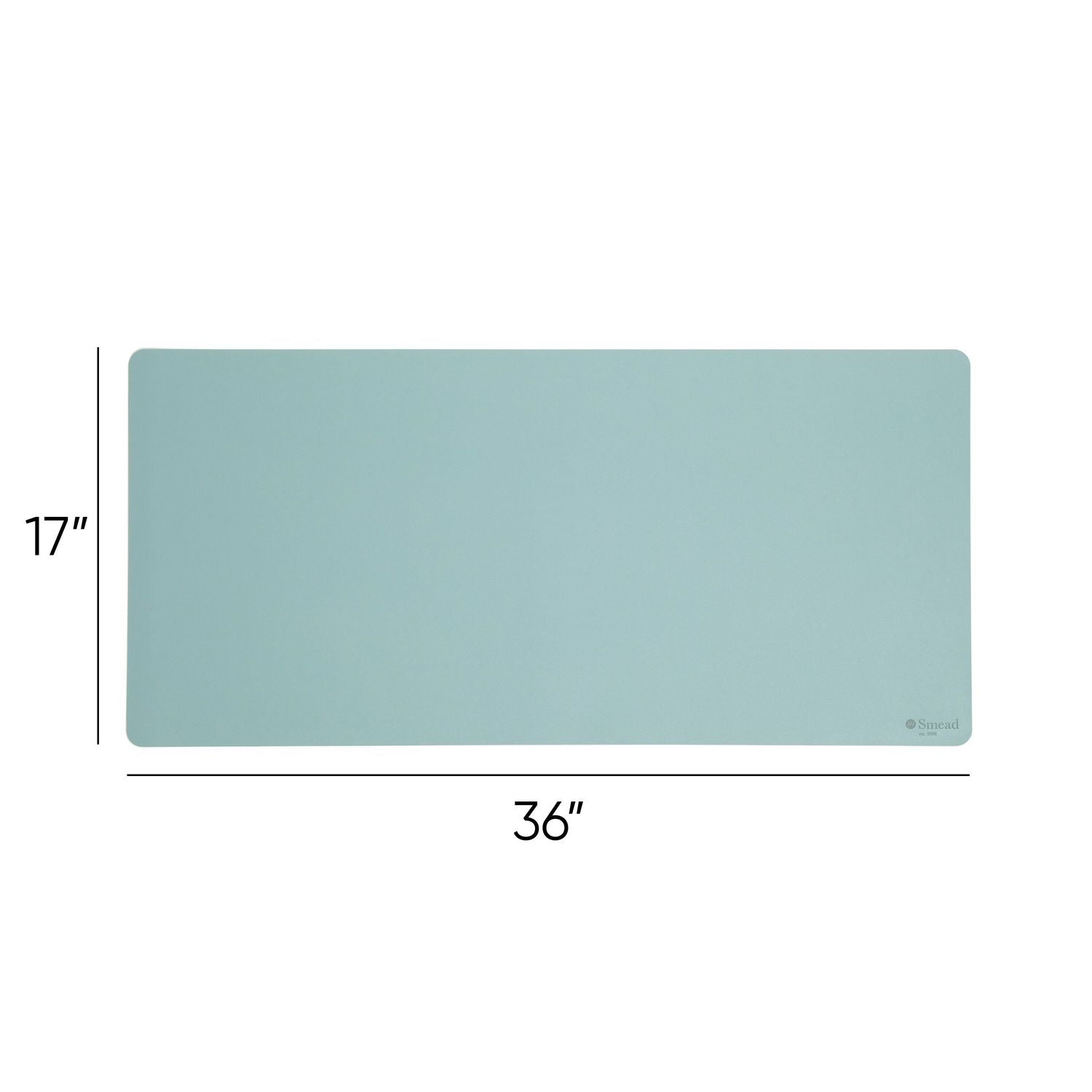 Smead™ Vegan Leather Desk Pads, 36" x 17", Light Blue