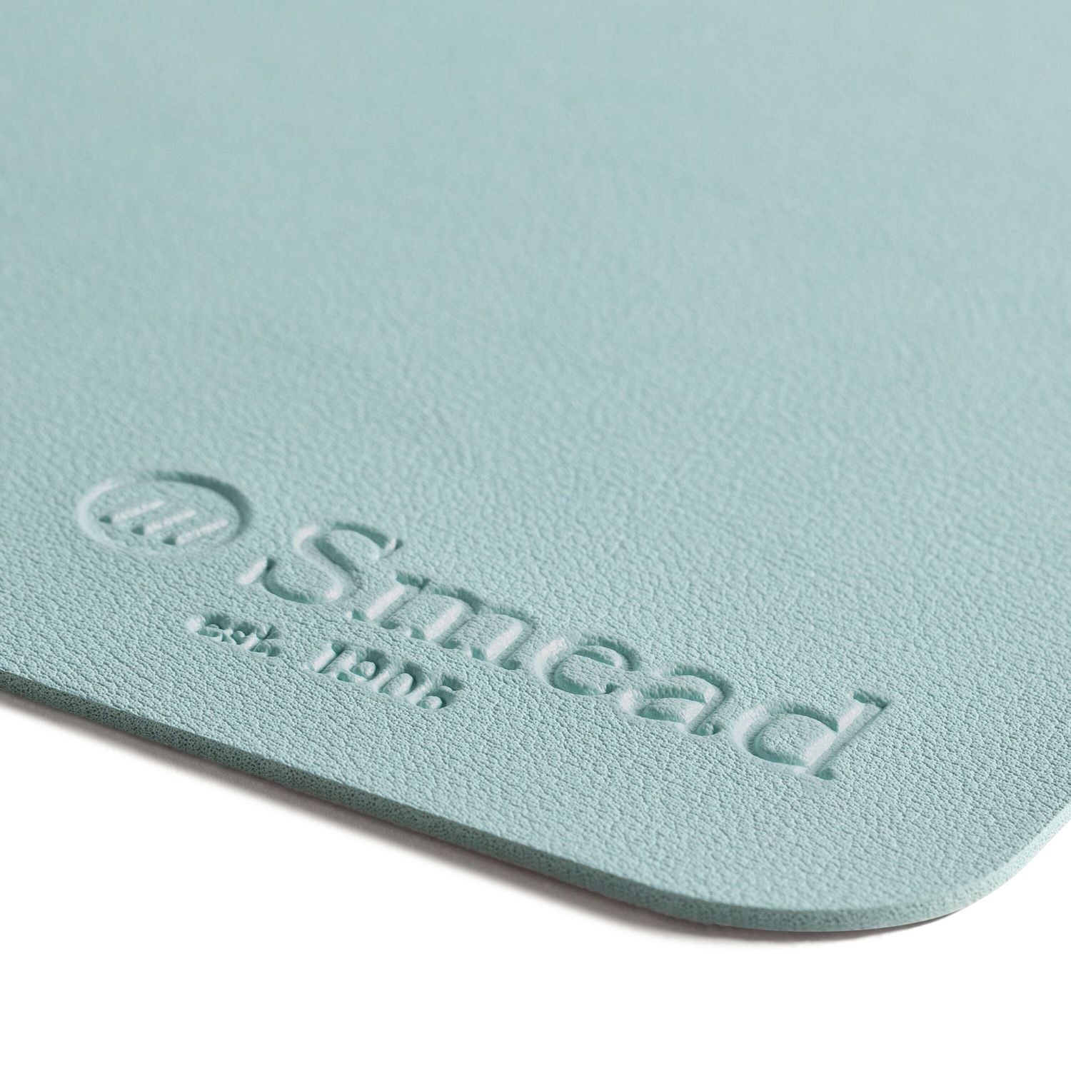 Smead™ Vegan Leather Desk Pads, 31.5" x 15.7", Light Blue