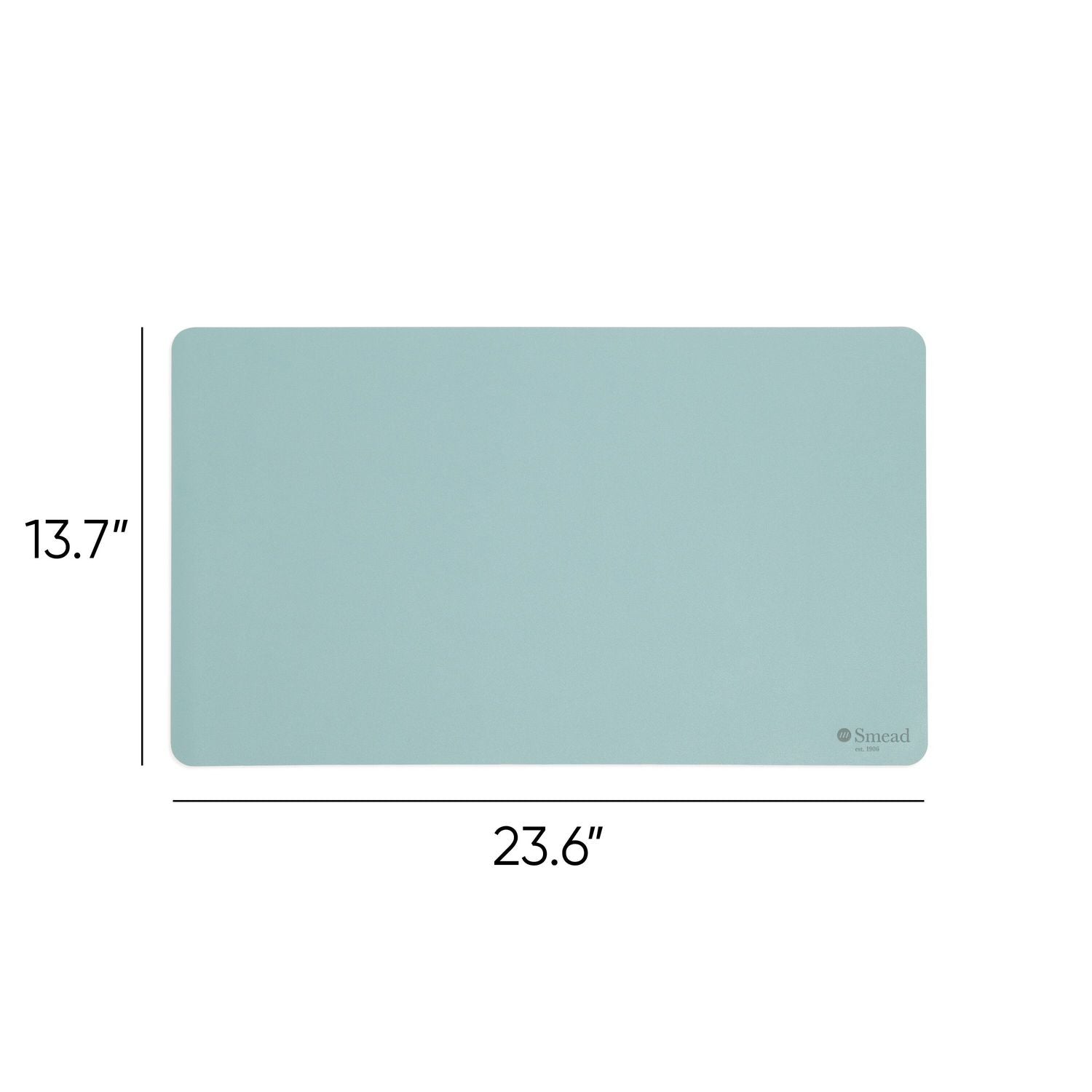 Smead™ Vegan Leather Desk Pads, 23.6" x 13.7", Light Blue