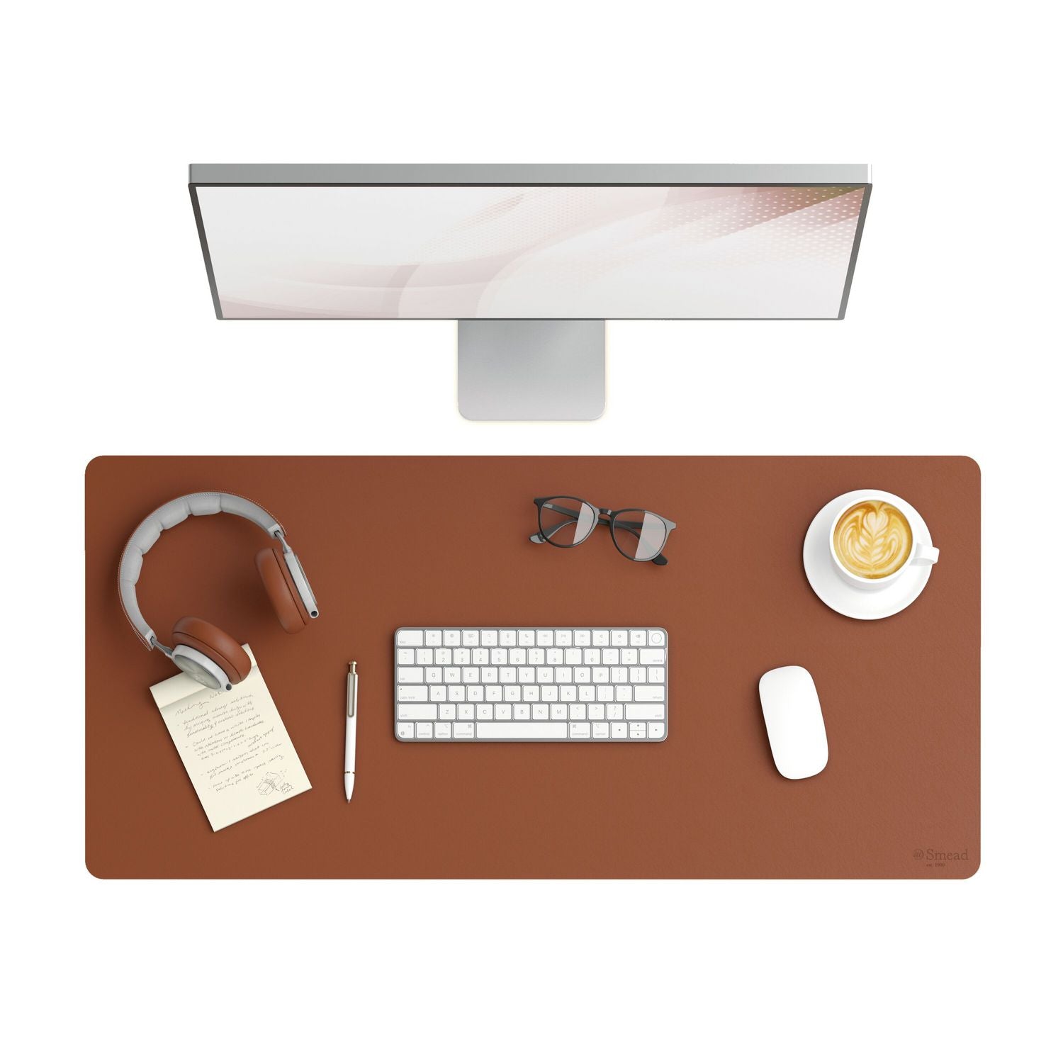 Smead™ Vegan Leather Desk Pads, 36" x 17", Brown