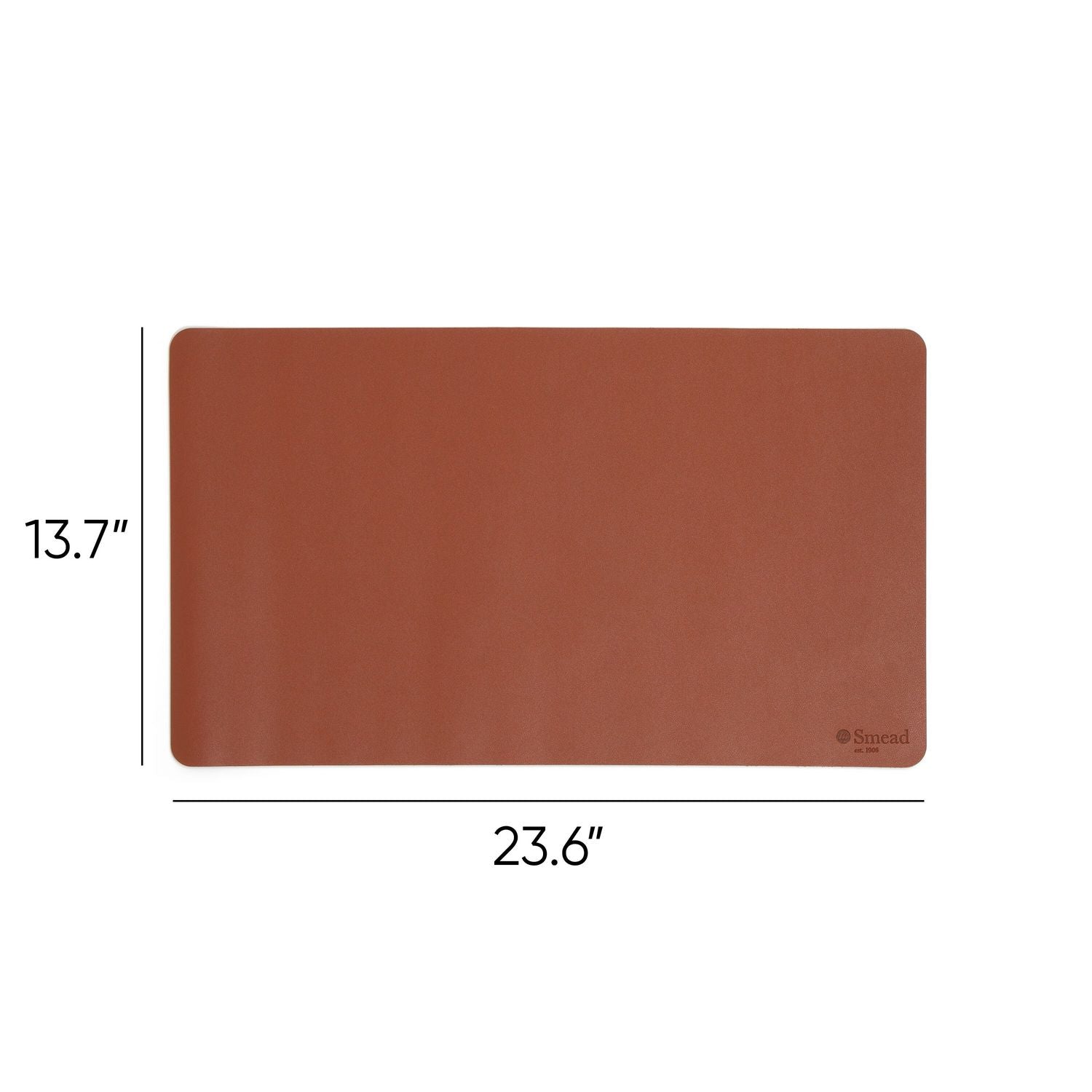 Smead™ Vegan Leather Desk Pads, 23.6" x 13.7", Brown