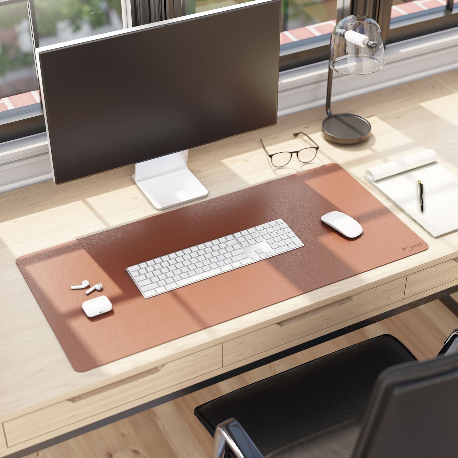 Smead™ Vegan Leather Desk Pads, 36" x 17", Brown