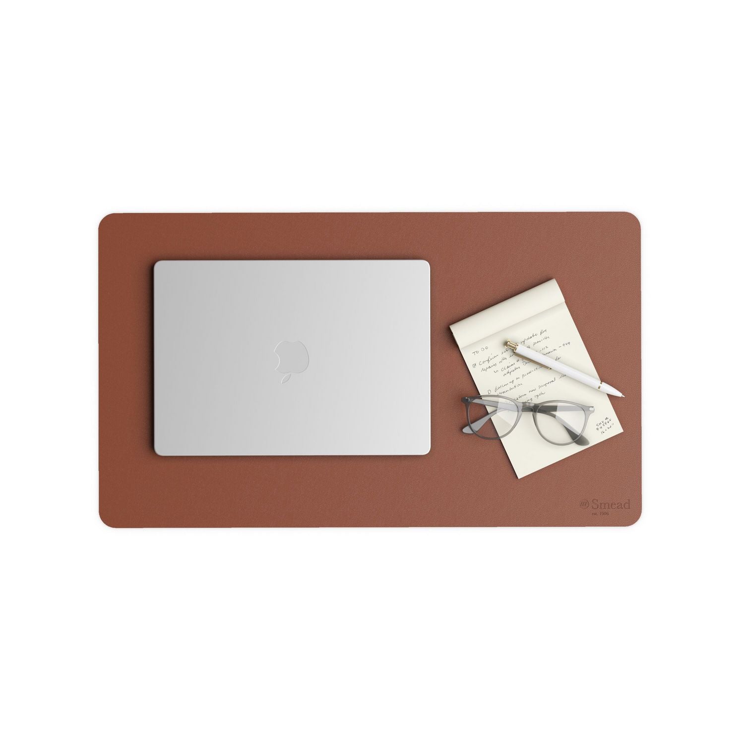 Smead™ Vegan Leather Desk Pads, 23.6" x 13.7", Brown