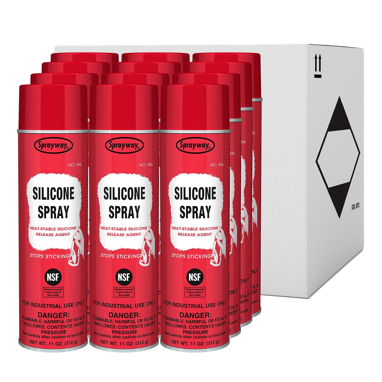 Silicone Spray, 11 oz Aerosol Spray, 12 Cans Sprayway® Flipcost