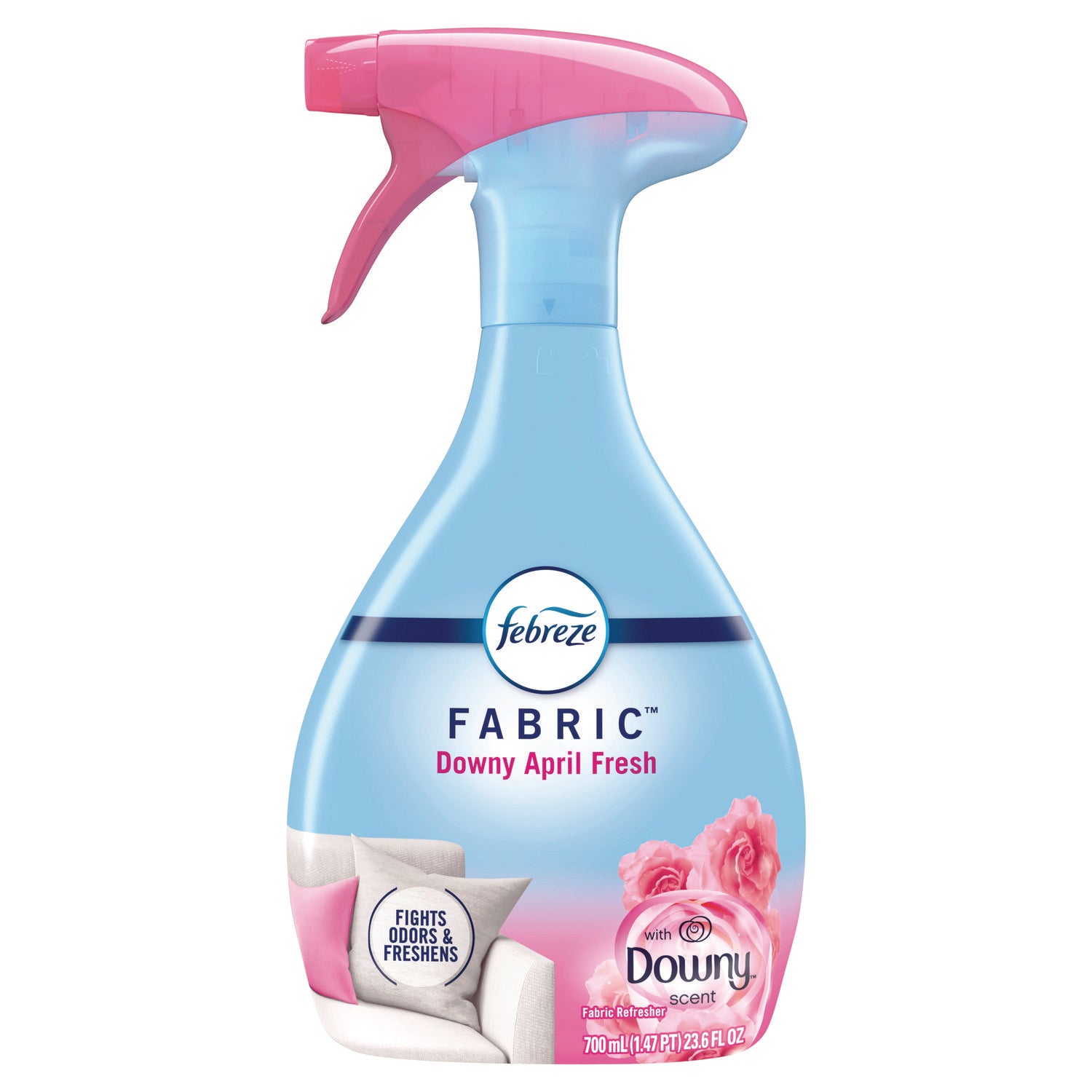 FABRIC Refresher/Odor Eliminator, Downy April Fresh, 23.6 oz Spray Bottle, 4/Carton