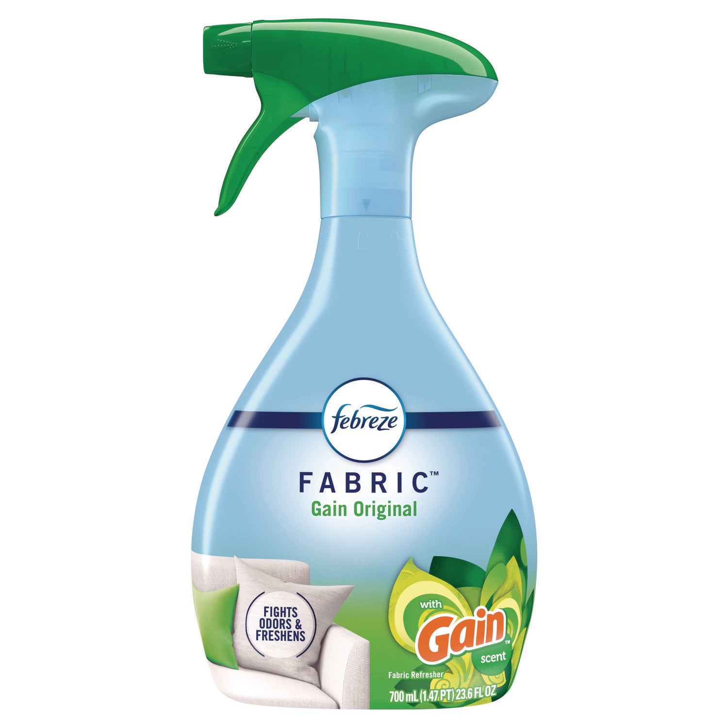 FABRIC Refresher/Odor Eliminator, Gain Original, 23.6 oz Spray Bottle, 4/Carton