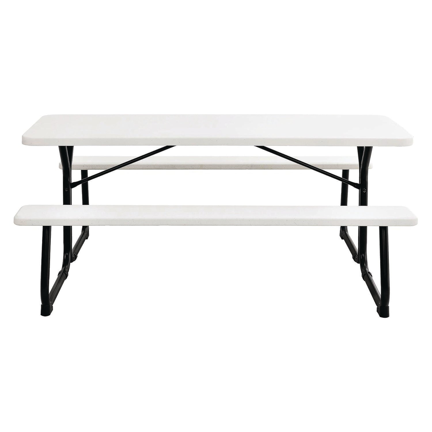 Blow-Molded Plastic Picnic Table, Rectangular, 72 x 60 x 30, White Top, White Base/Legs Global Industrial® Flipcost