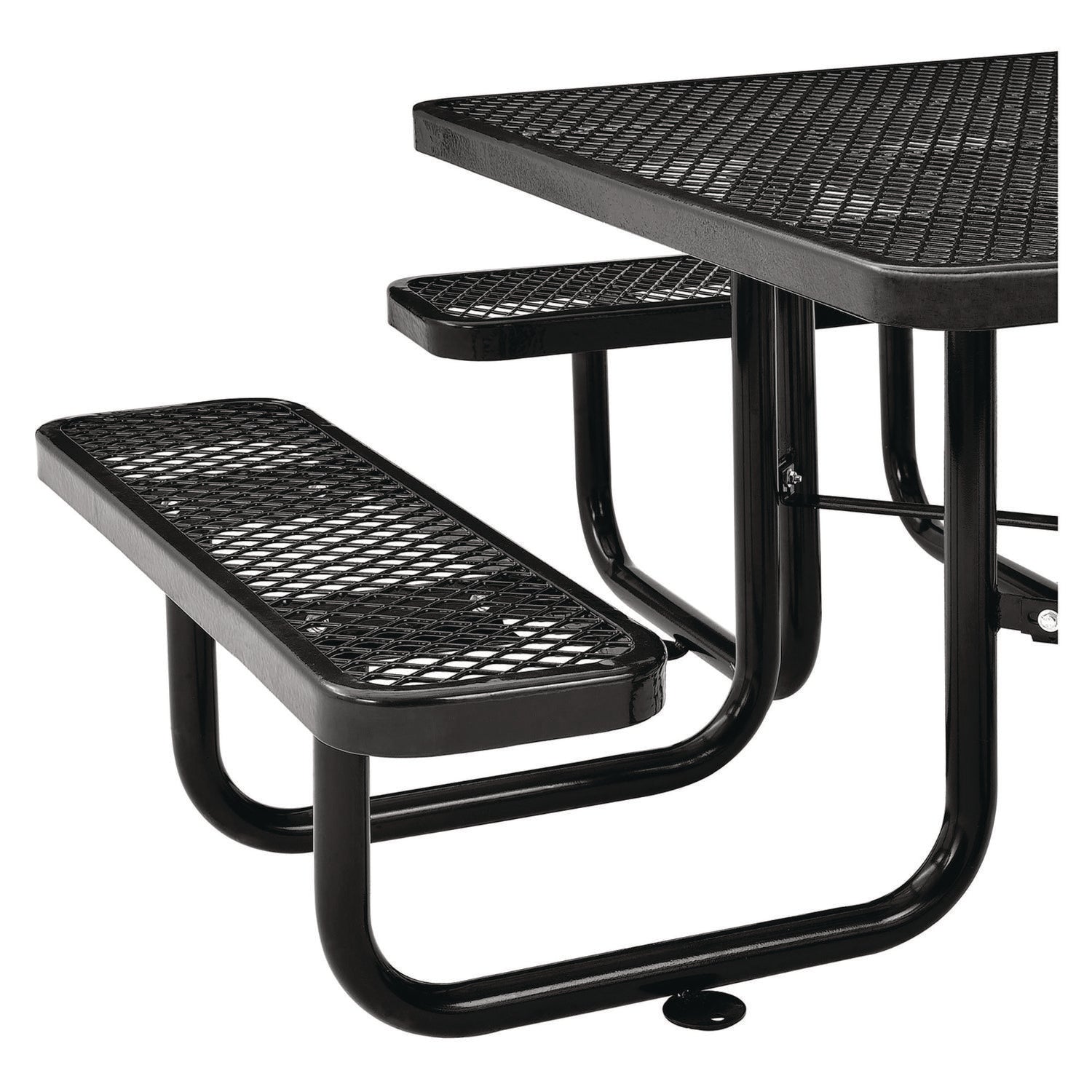 Expanded Steel Picnic Table, Square, 81 x 81 x 29.5, Black Top, Black Base/Legs Global Industrial® Flipcost