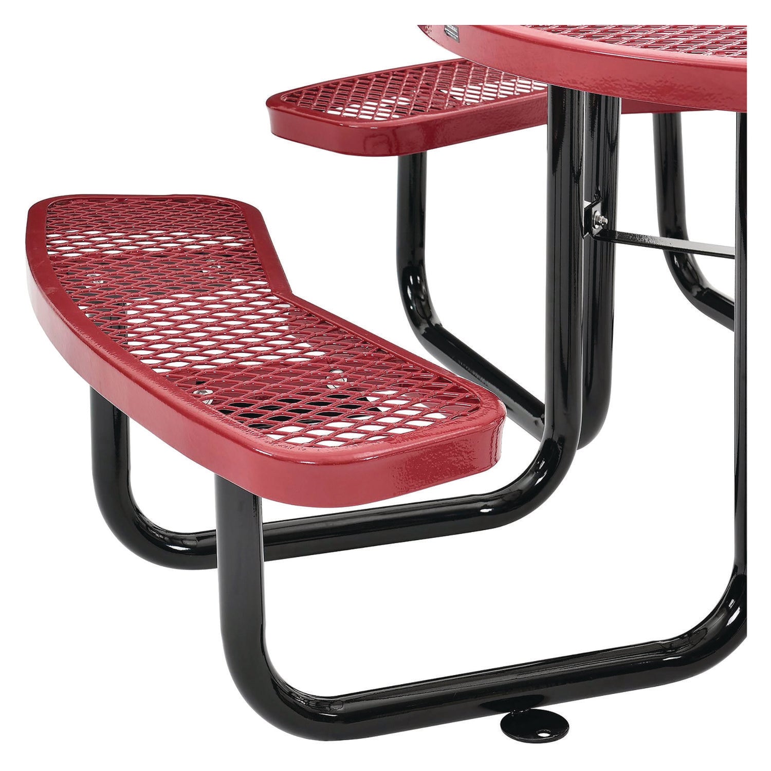 Expanded Steel Picnic Table, Round, 46" Dia x 29.5"h, Red Top, Red Base/Legs Global Industrial® Flipcost