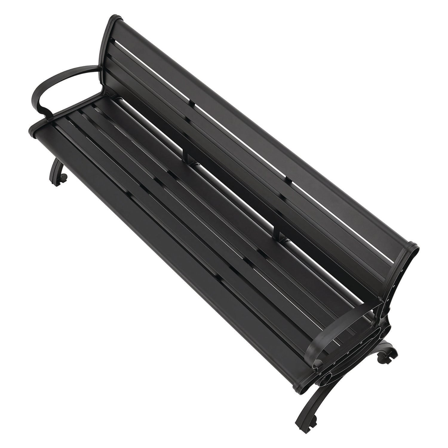 Aluminum Bench with Back, 73 x 22.75 x 30.75, Black Global Industrial® Flipcost