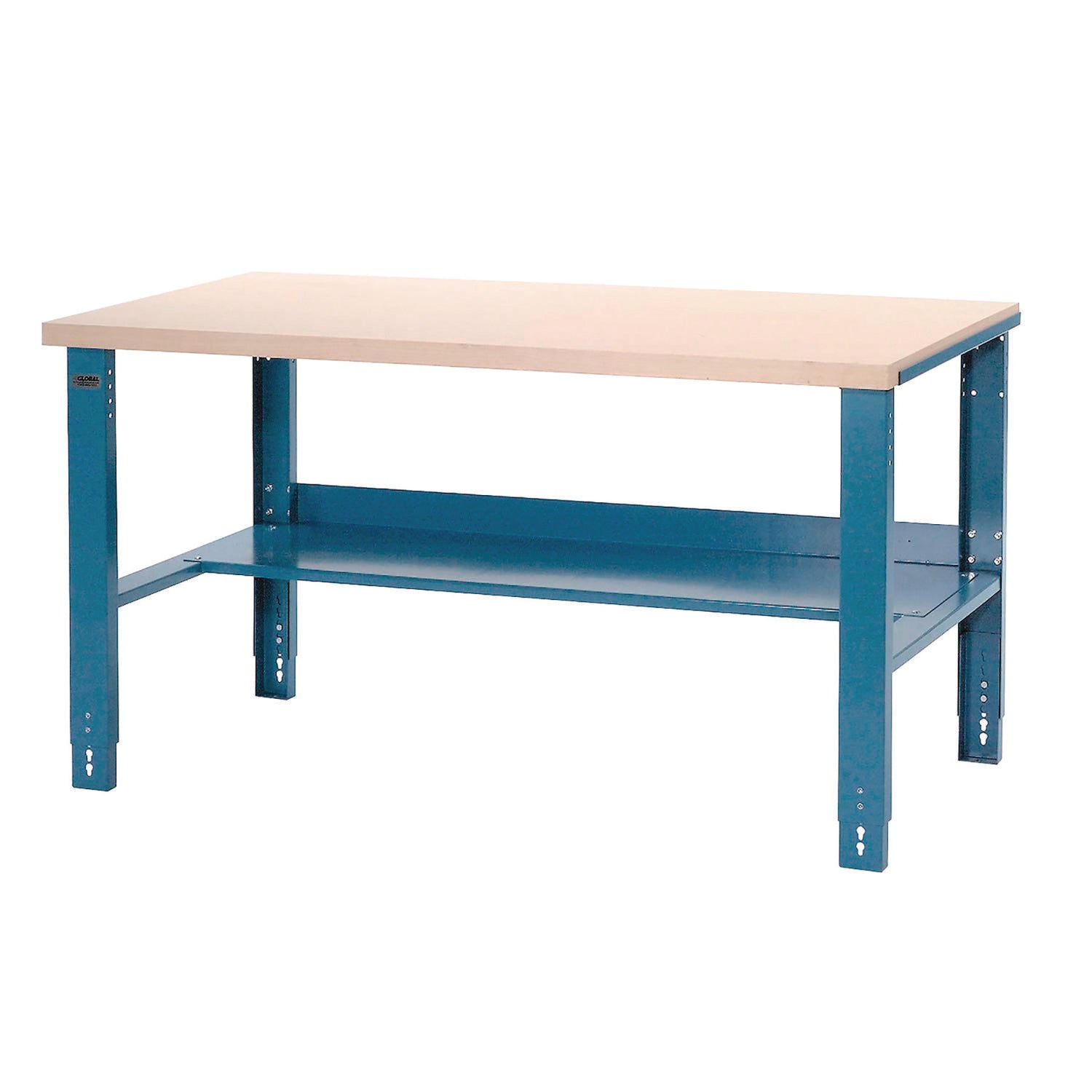 Industrial Workbench Bench-in-a-Box, 3,000 lbs, 60 x 30 x 29.75 to 36.75, Blue