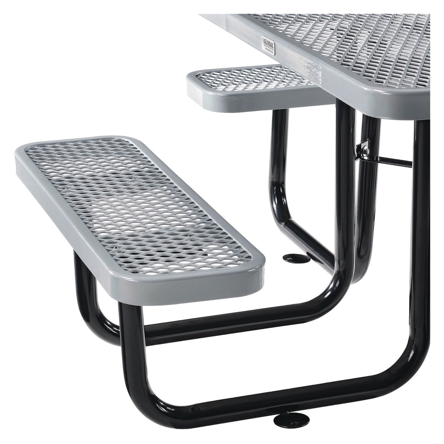 Expanded Steel Picnic Table, Square, 81 x 81 x 29.5, Gray Top, Gray Base/Legs Global Industrial® Flipcost