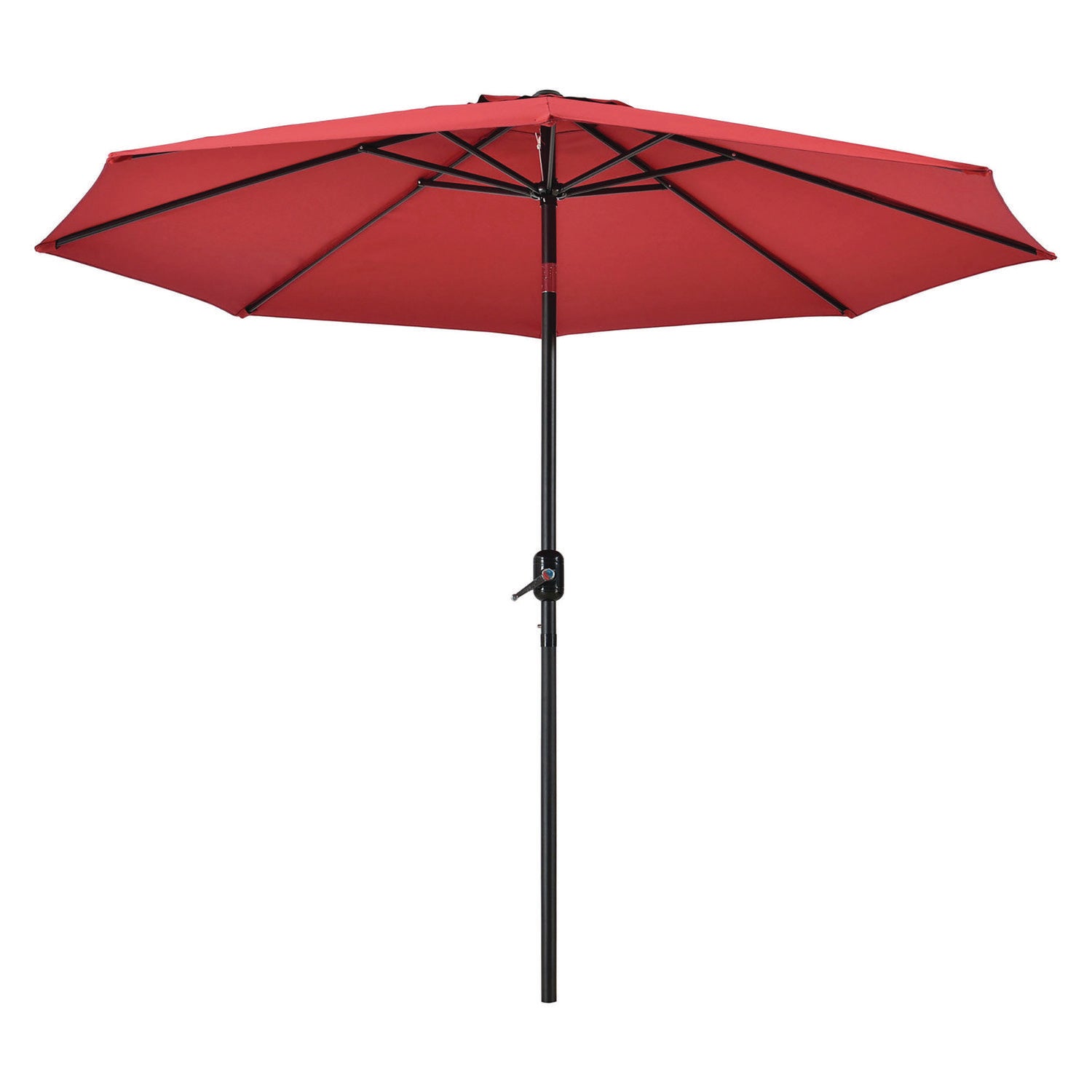 Outdoor Umbrella with Tilt Mechanism, 102" Span, 94" Long, Red Canopy, Black Handle Global Industrial® Flipcost