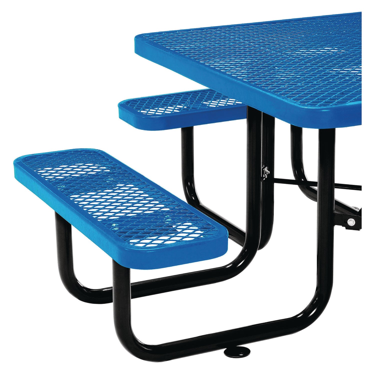 Expanded Steel Picnic Table, Square, 81 x 81 x 29.5, Blue Top, Blue Base/Legs Global Industrial® Flipcost