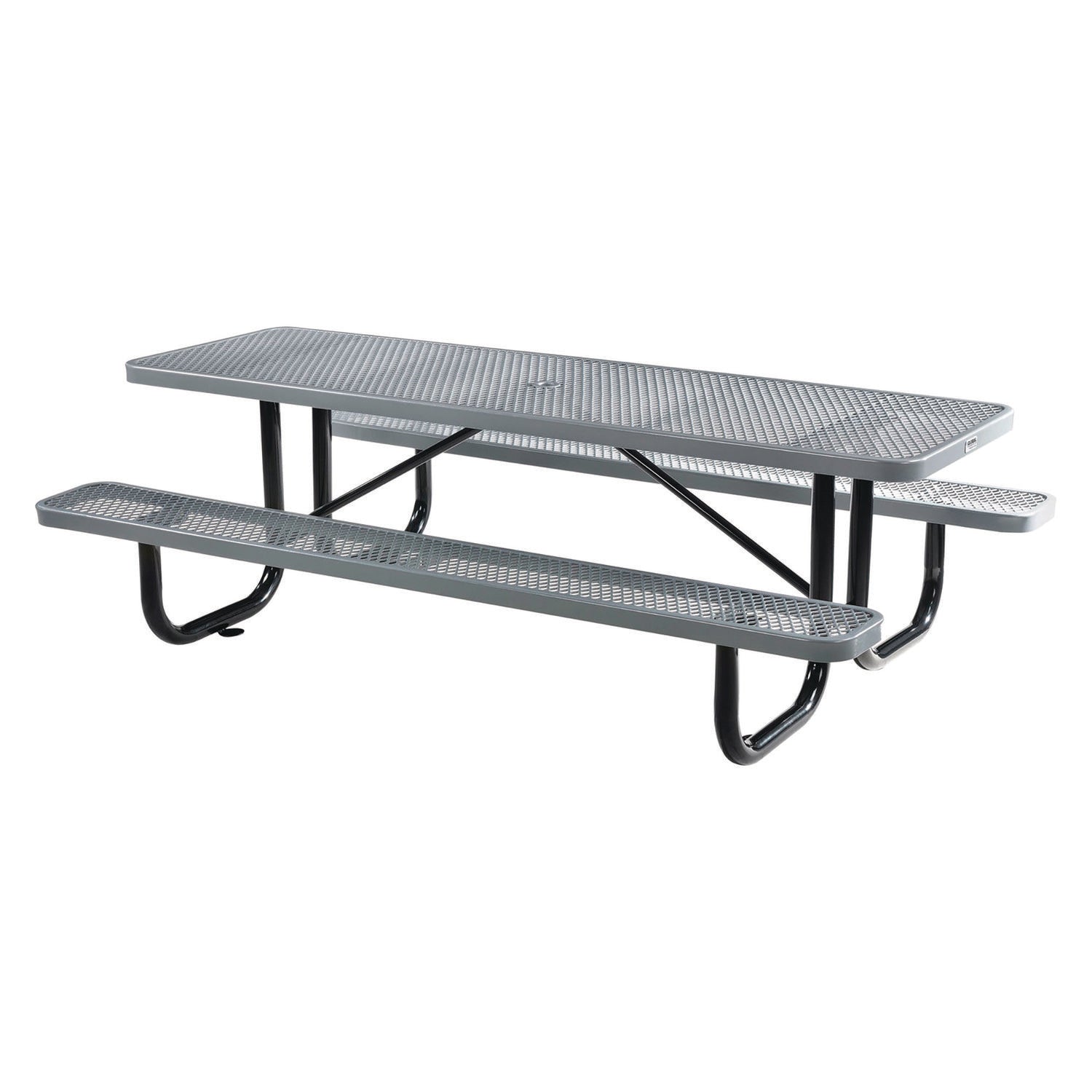 Expanded Steel Picnic Table, Rectangular, 96 x 62 x 29.5, Gray Top, Gray Base/Legs Global Industrial® Flipcost