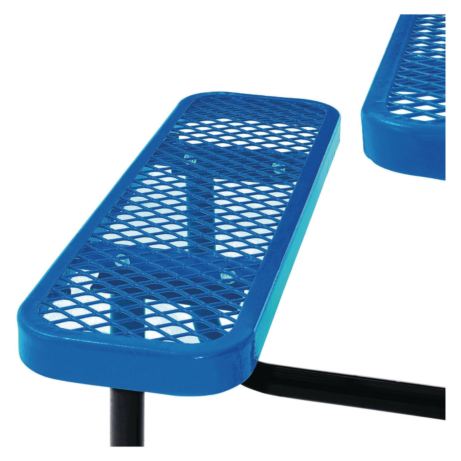 Expanded Steel Picnic Table, Square, 81 x 81 x 29.5, Blue Top, Blue Base/Legs Global Industrial® Flipcost