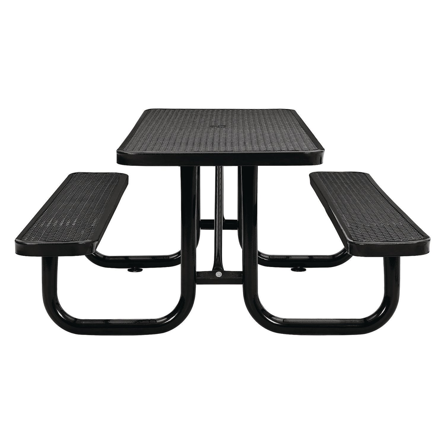 Expanded Steel Picnic Table, Rectangular, 72 x 62 x 29.5, Black Top, Black Base/Legs Global Industrial® Flipcost