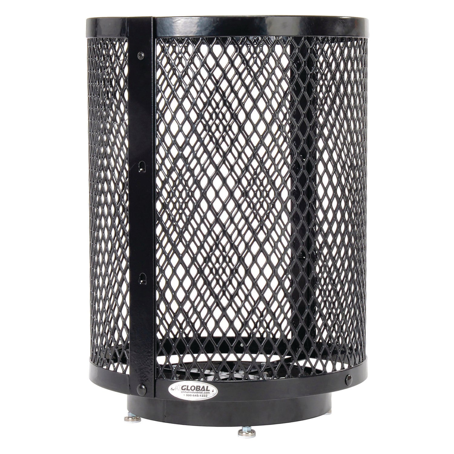 Outdoor Diamond Steel Trash Can with Base, 36 gal, Black Global Industrial® Flipcost