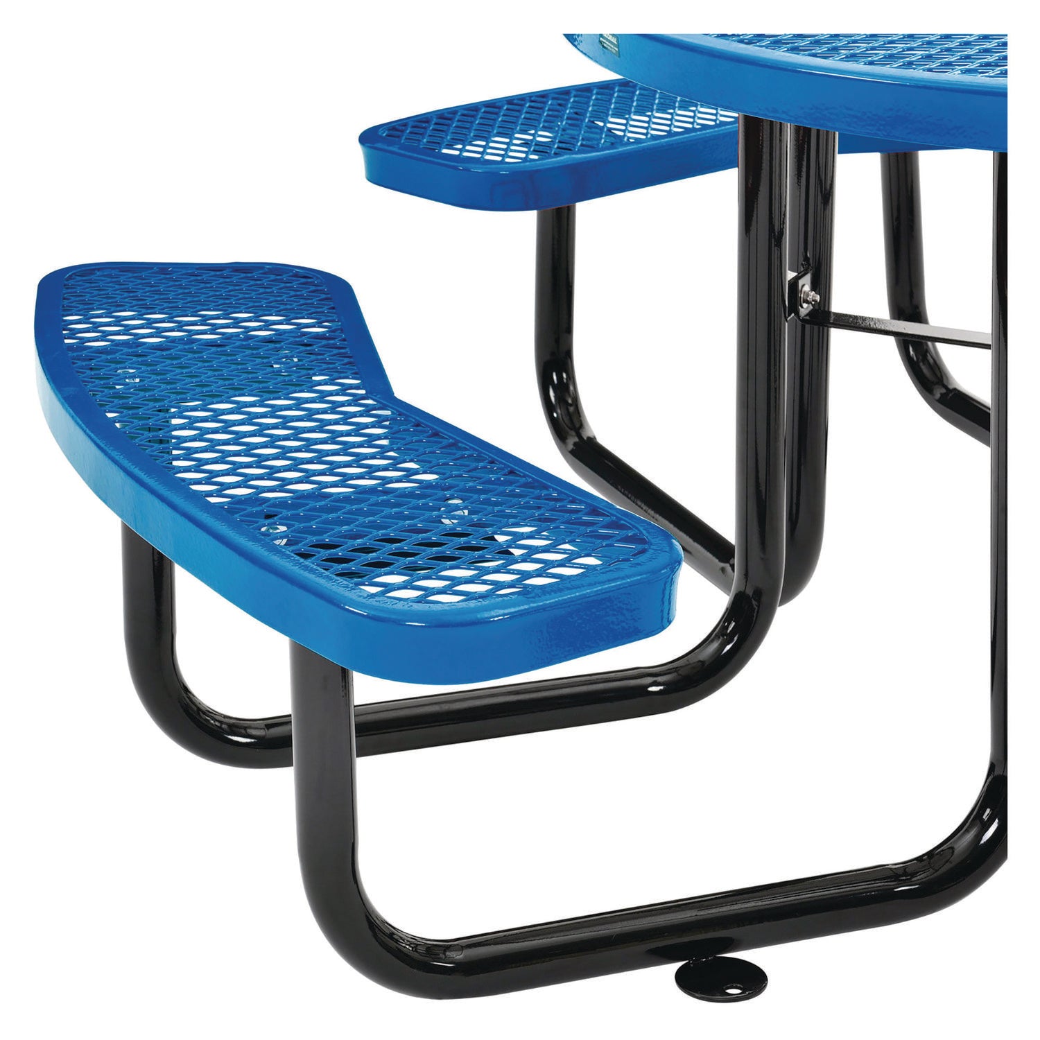 Expanded Steel Picnic Table, Round, 46" Dia x 29.5"h, Blue Top, Blue Base/Legs Global Industrial® Flipcost