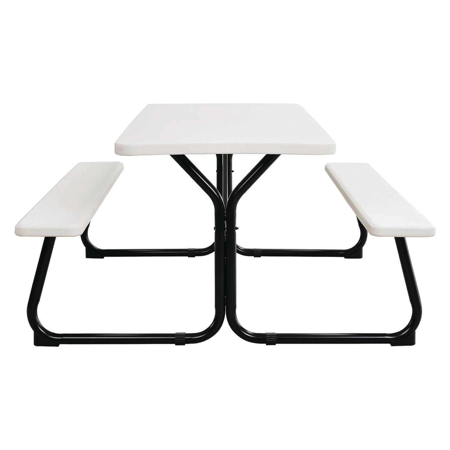 Blow-Molded Plastic Picnic Table, Rectangular, 72 x 60 x 30, White Top, White Base/Legs Global Industrial® Flipcost