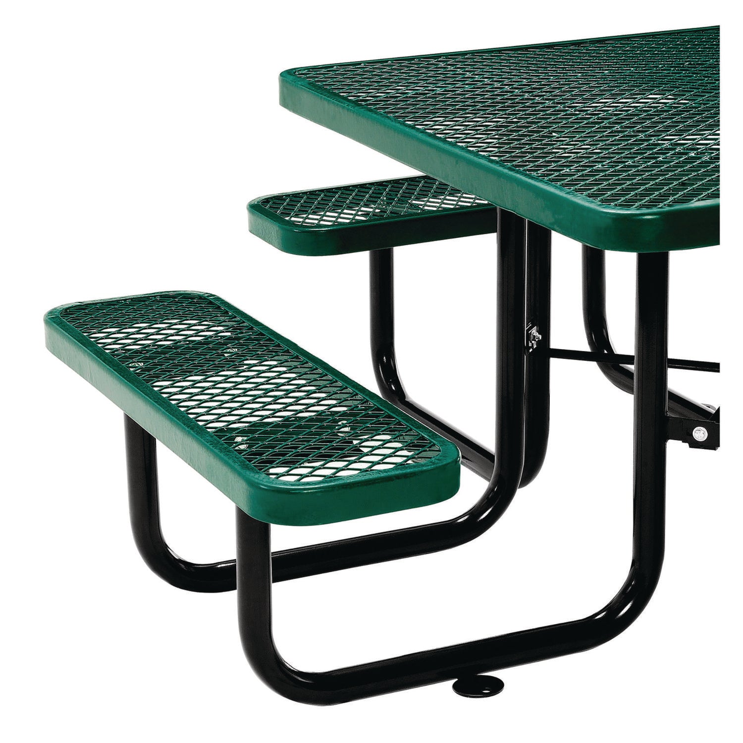 Expanded Steel Picnic Table, Square, 81 x 81 x 29.5, Green Top, Green Base/Legs Global Industrial® Flipcost