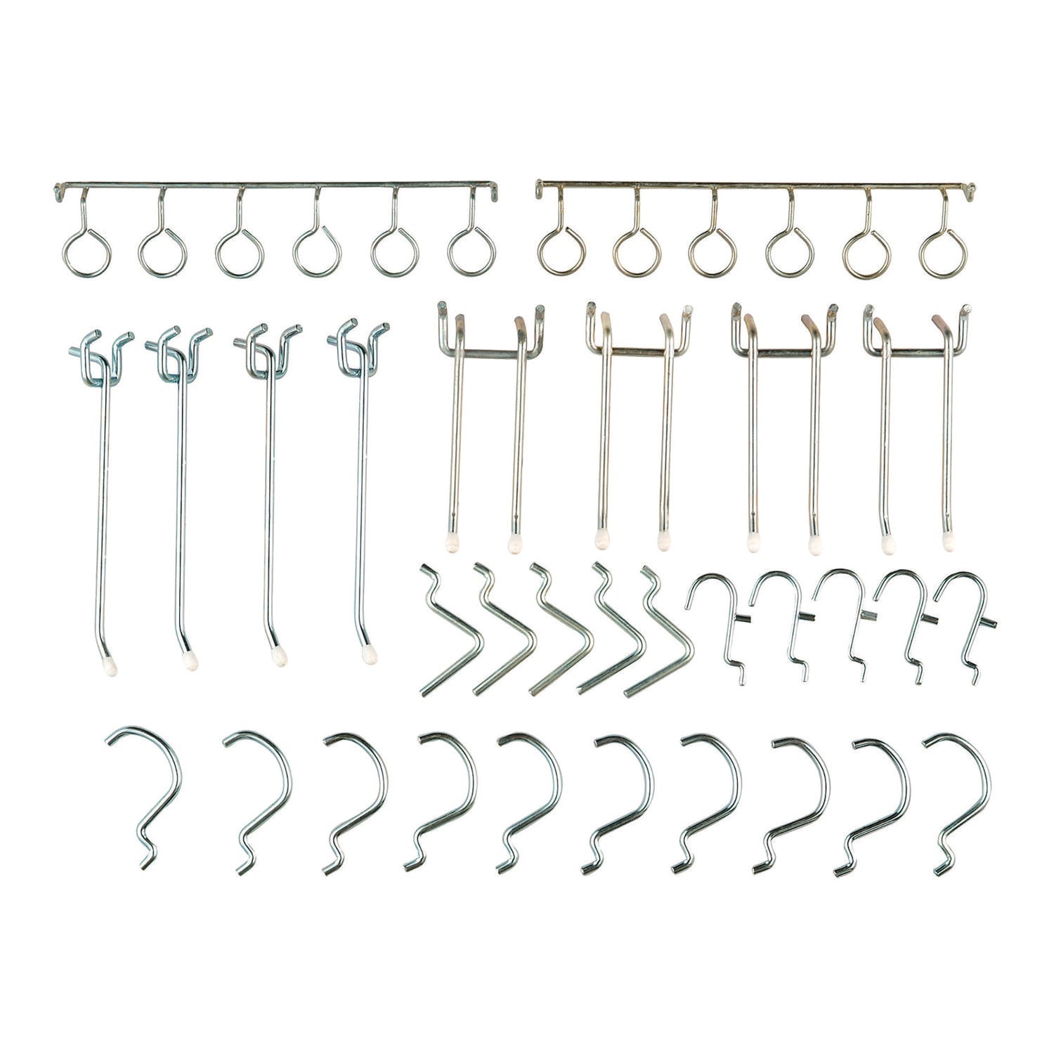 Pegboard Hooks, 30-Piece Assorted Hooks, Steel