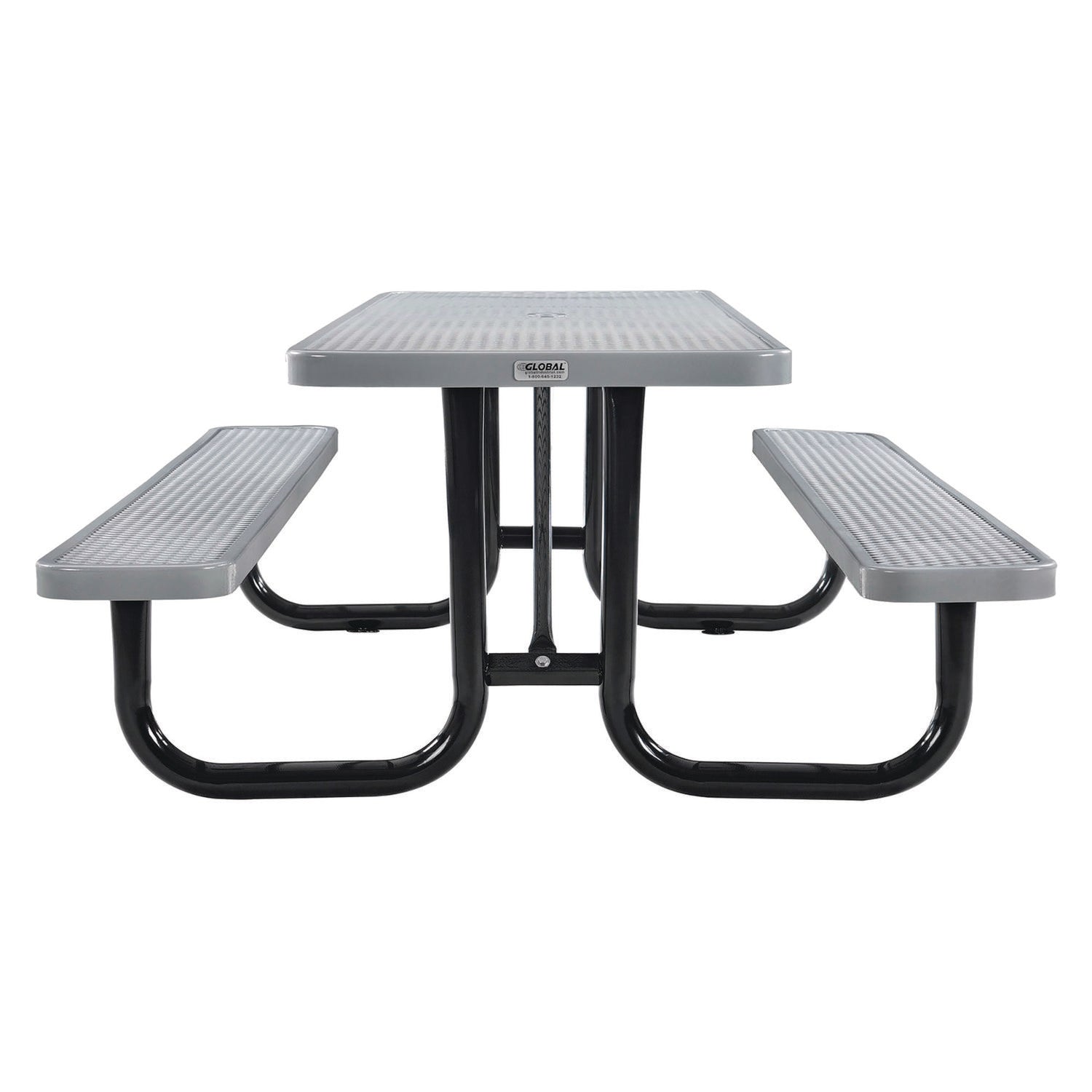 Expanded Steel Picnic Table, Rectangular, 96 x 62 x 29.5, Gray Top, Gray Base/Legs Global Industrial® Flipcost