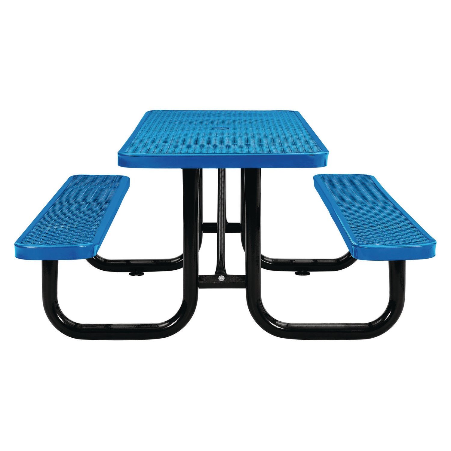 Expanded Steel Picnic Table, Rectangular, 72 x 62 x 29.5, Blue Top, Blue Base/Legs Global Industrial® Flipcost