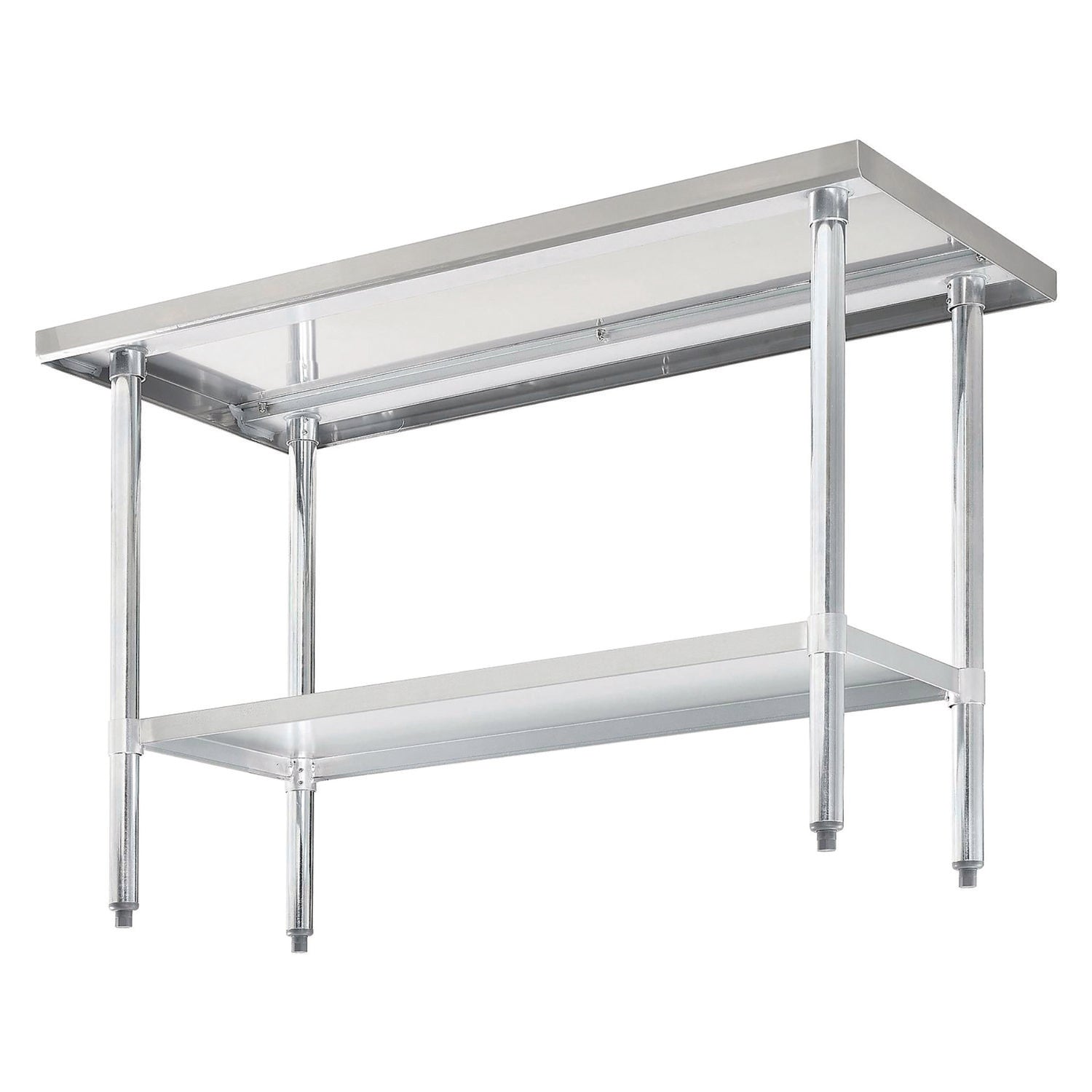 Work Table with Undershelf, Rectangular, 48 x 24 x 35, Silver Top, Silver Base/Legs Global Industrial® Flipcost