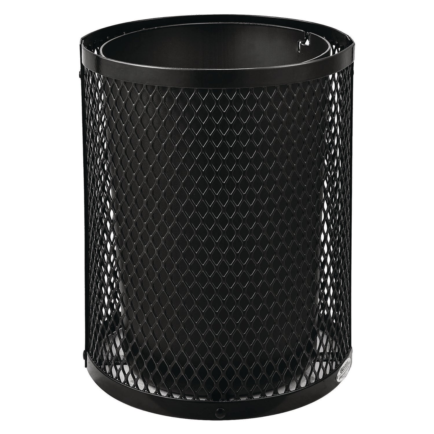 Outdoor Diamond Steel Trash Can, 36 gal, Black Global Industrial® Flipcost