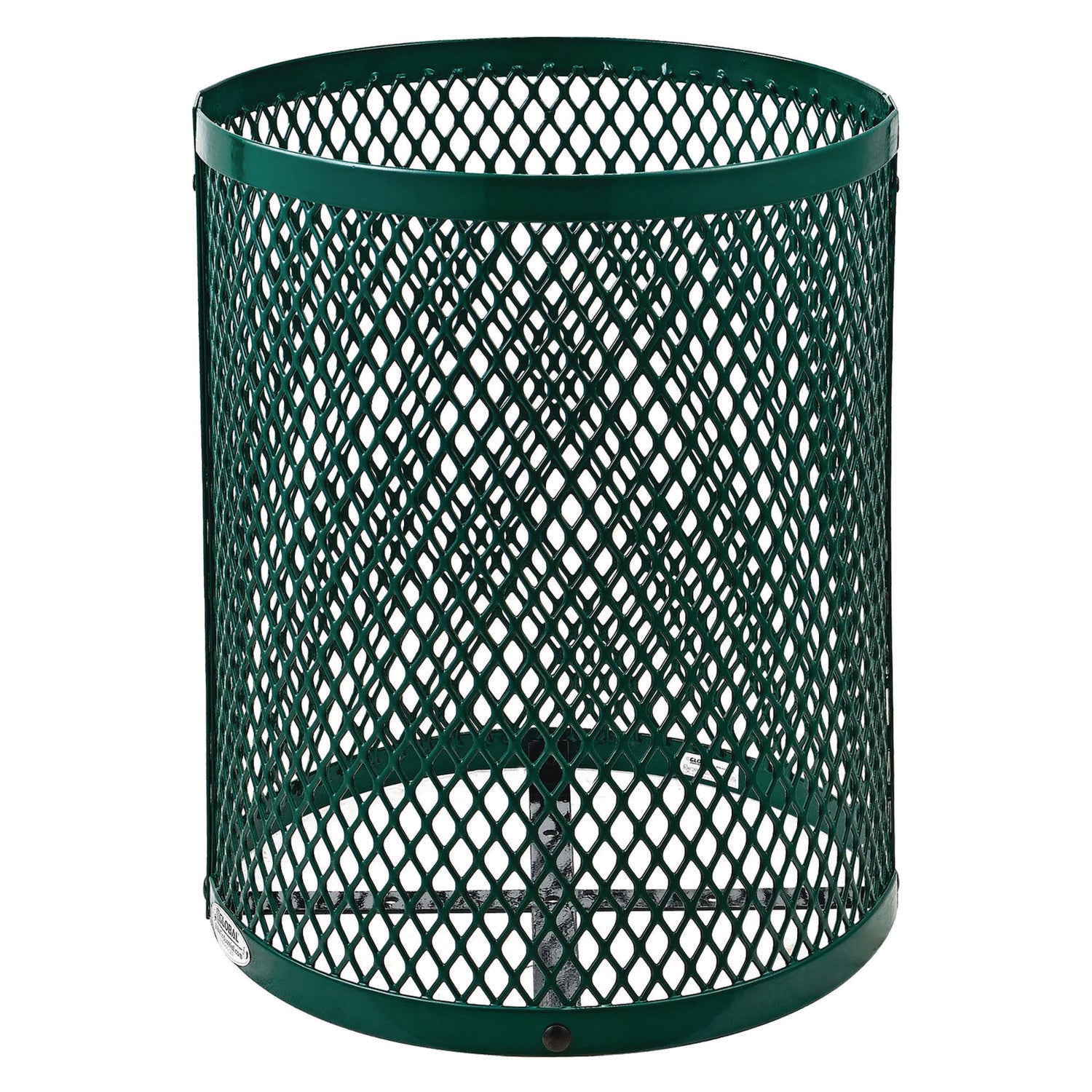 Outdoor Diamond Steel Trash Can, 36 gal, Green Global Industrial® Flipcost