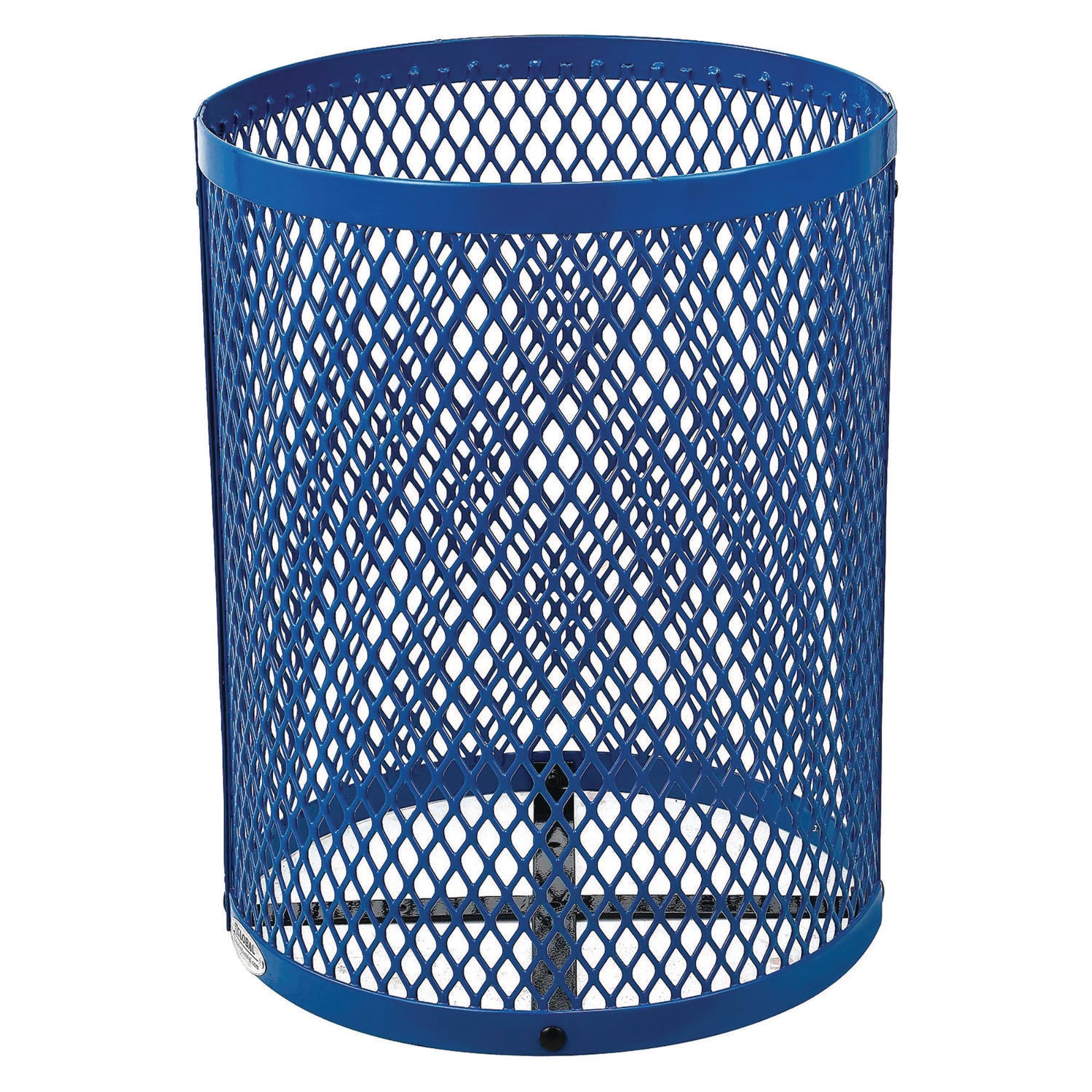 Outdoor Diamond Steel Trash Can, 36 gal, Blue Global Industrial® Flipcost