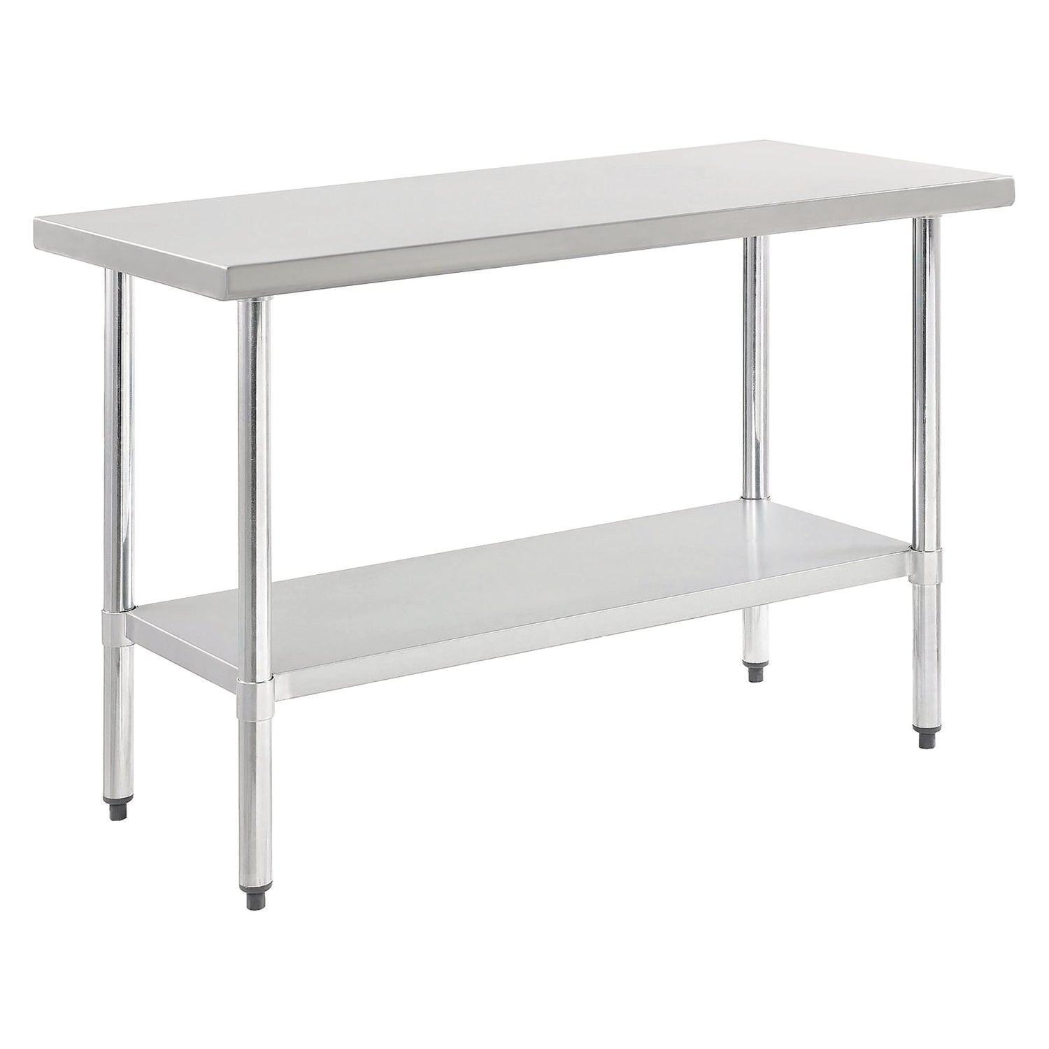 Work Table with Undershelf, Rectangular, 48 x 24 x 35, Silver Top, Silver Base/Legs Global Industrial® Flipcost