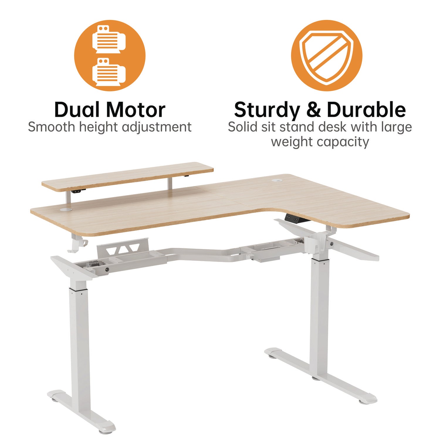 Eureka Ergonomic® L-Shaped Standing Desk with Keyboard Tray, Right Desk, 61.25