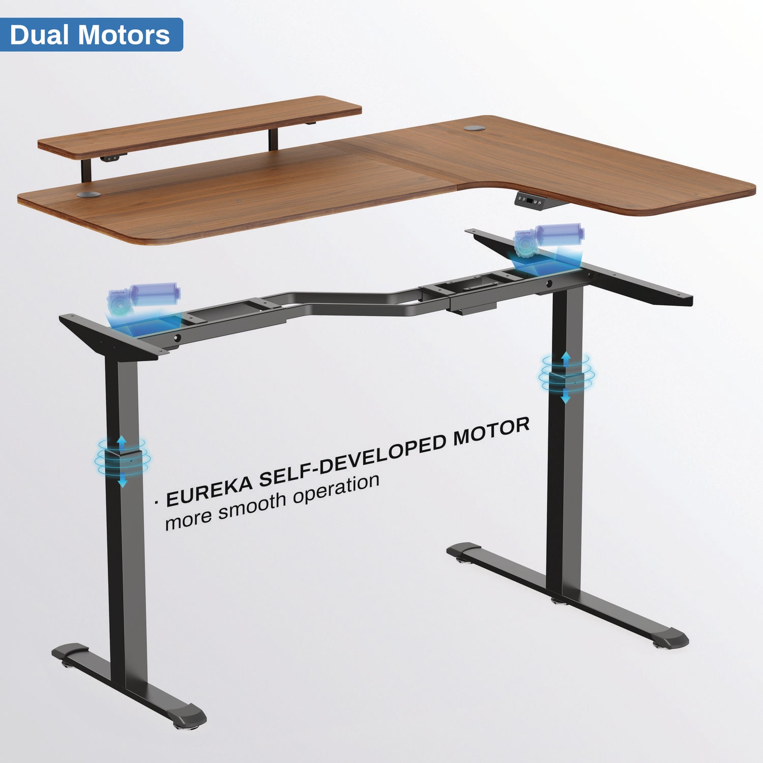 Eureka Ergonomic® L-Shaped Standing Desk with Keyboard Tray, Right Desk, 61.25