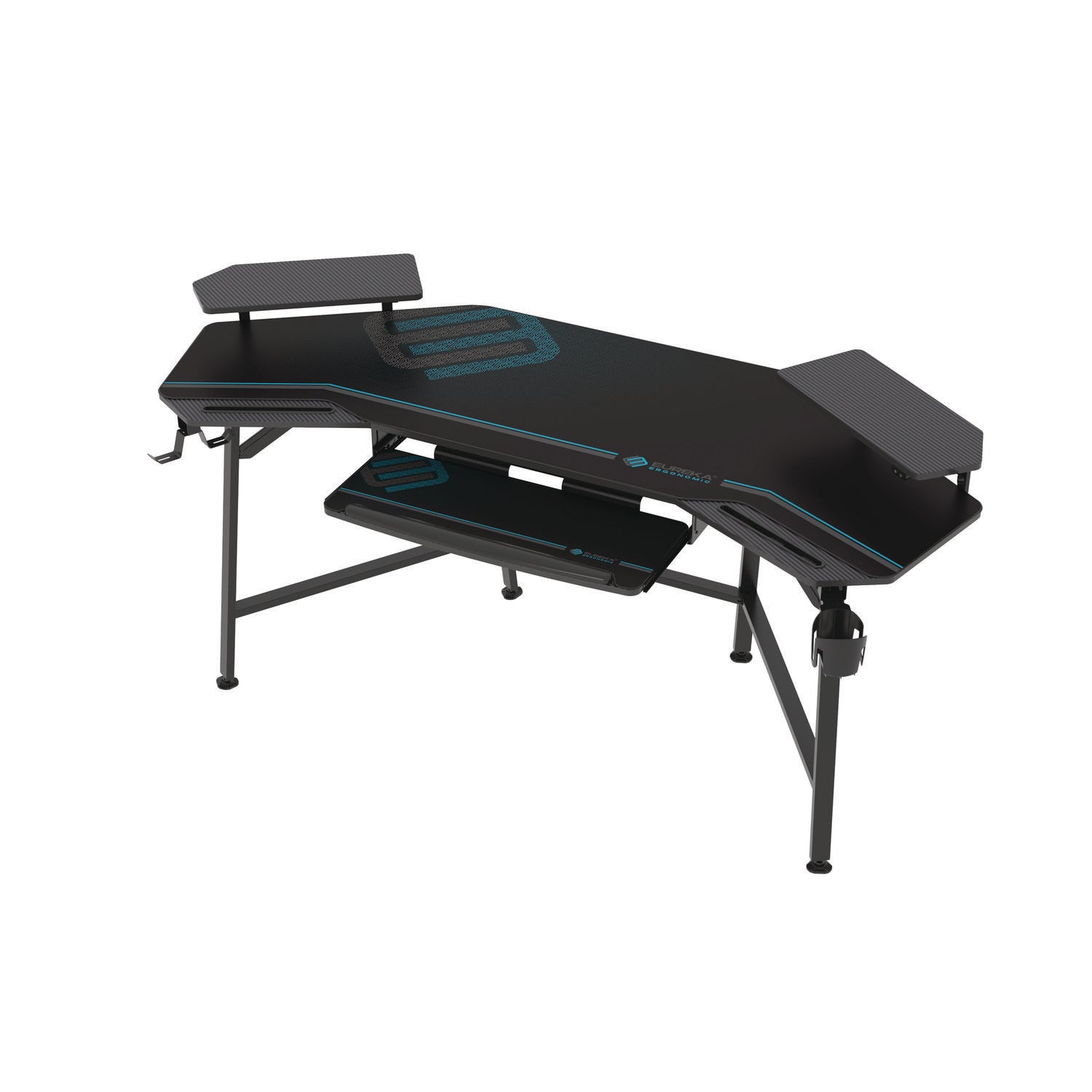 Eureka Ergonomic® Aero Gaming Desk, 72.06" x 23.63" x 38", Black