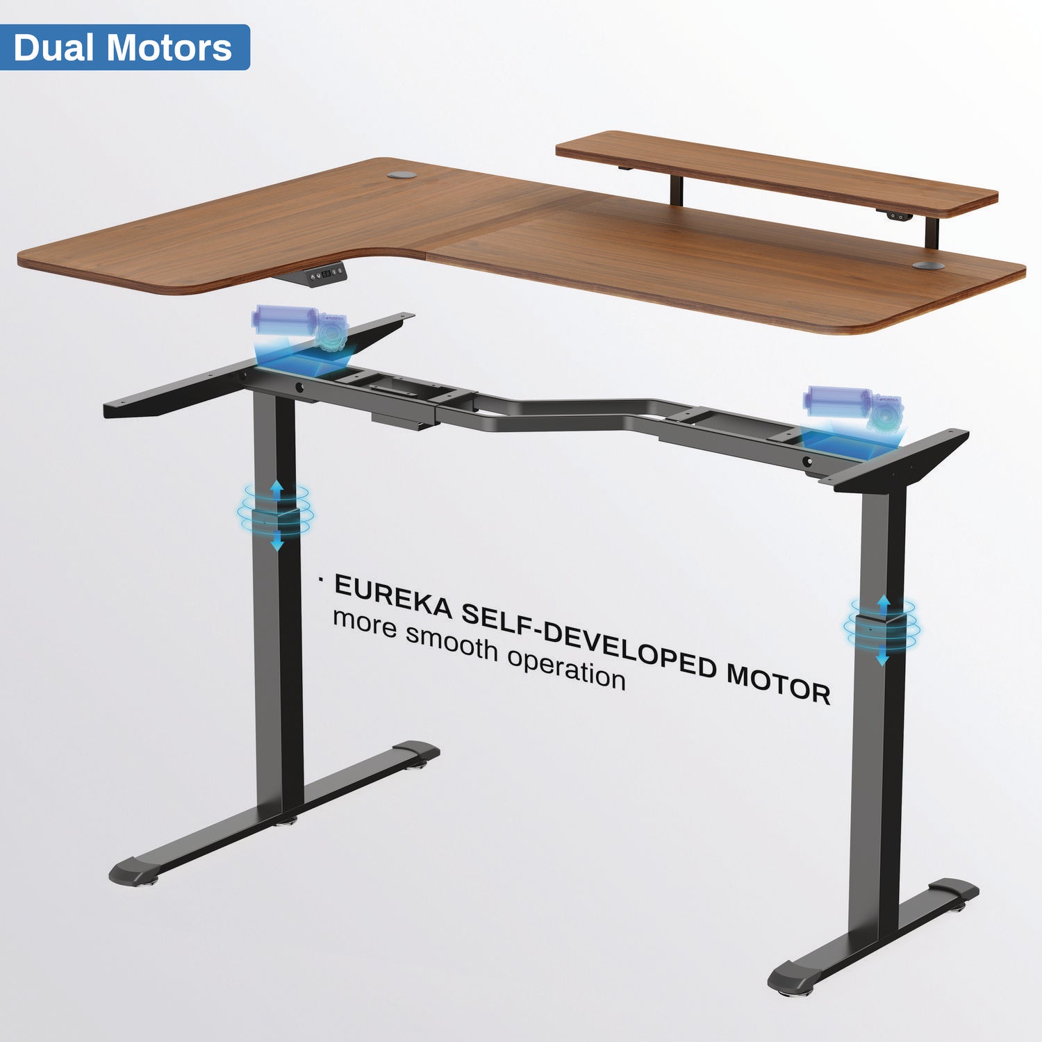 Eureka Ergonomic® L-Shaped Standing Desk with Keyboard Tray, Left Desk, 61.25