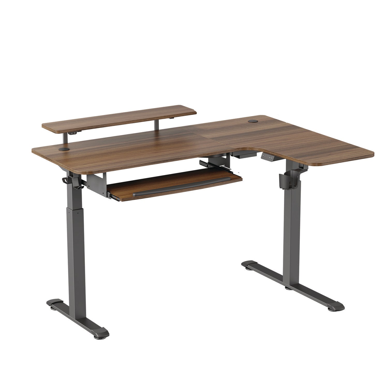 Eureka Ergonomic® L-Shaped Standing Desk with Keyboard Tray, Right Desk, 61.25