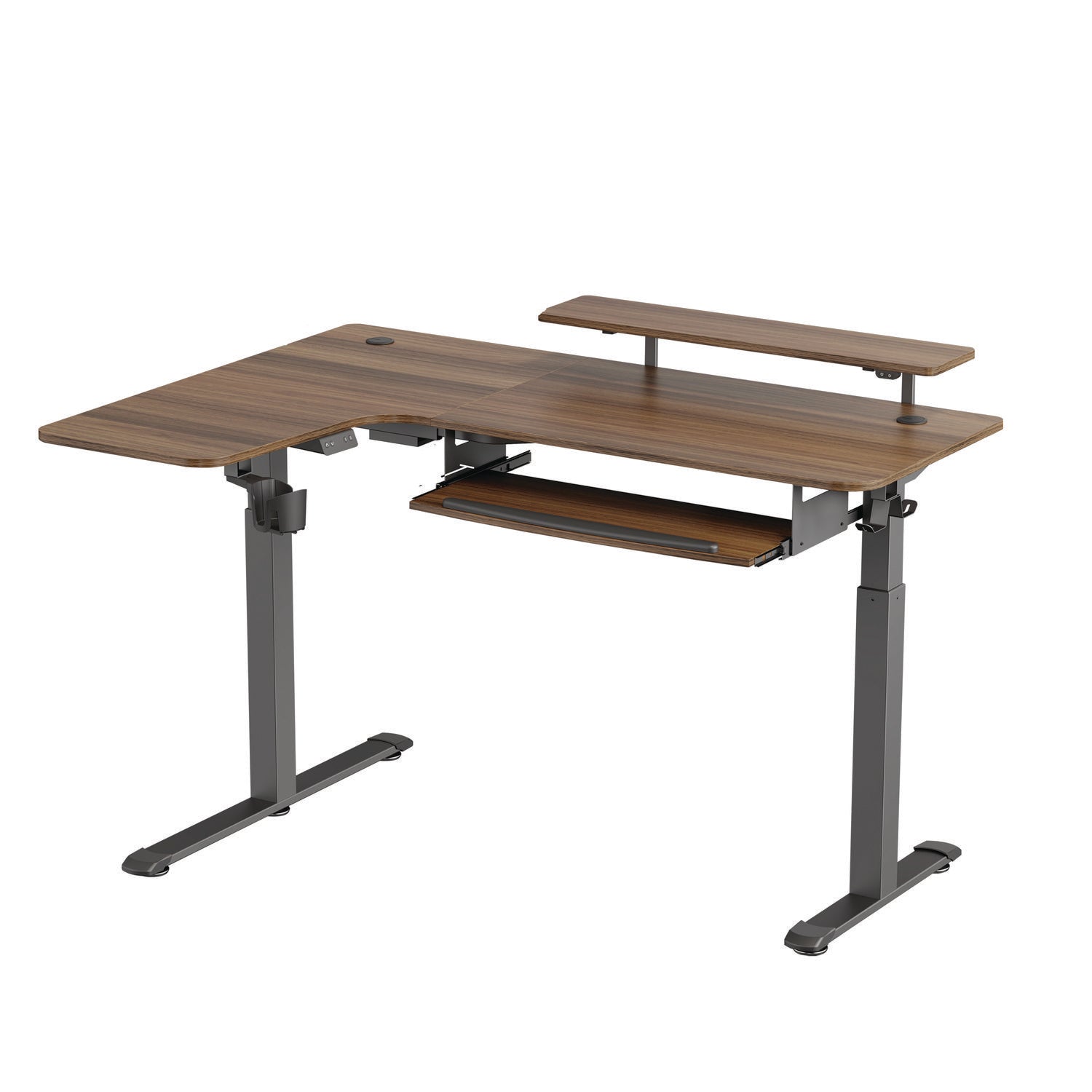 Eureka Ergonomic® L-Shaped Standing Desk with Keyboard Tray, Left Desk, 61.25