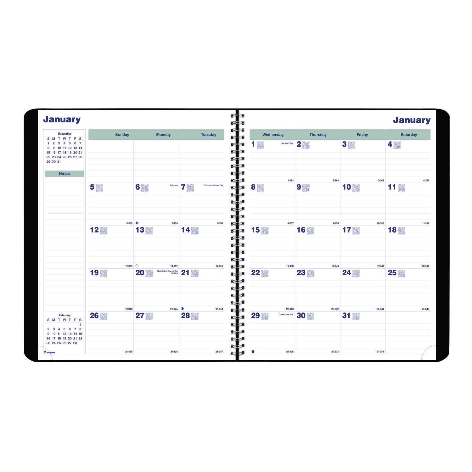 Plan and Link Monthly Planner, 11" x 9.06", Black Cover, 16-Months: Sept 2024 to Dec 2025 Blueline® Flipcost