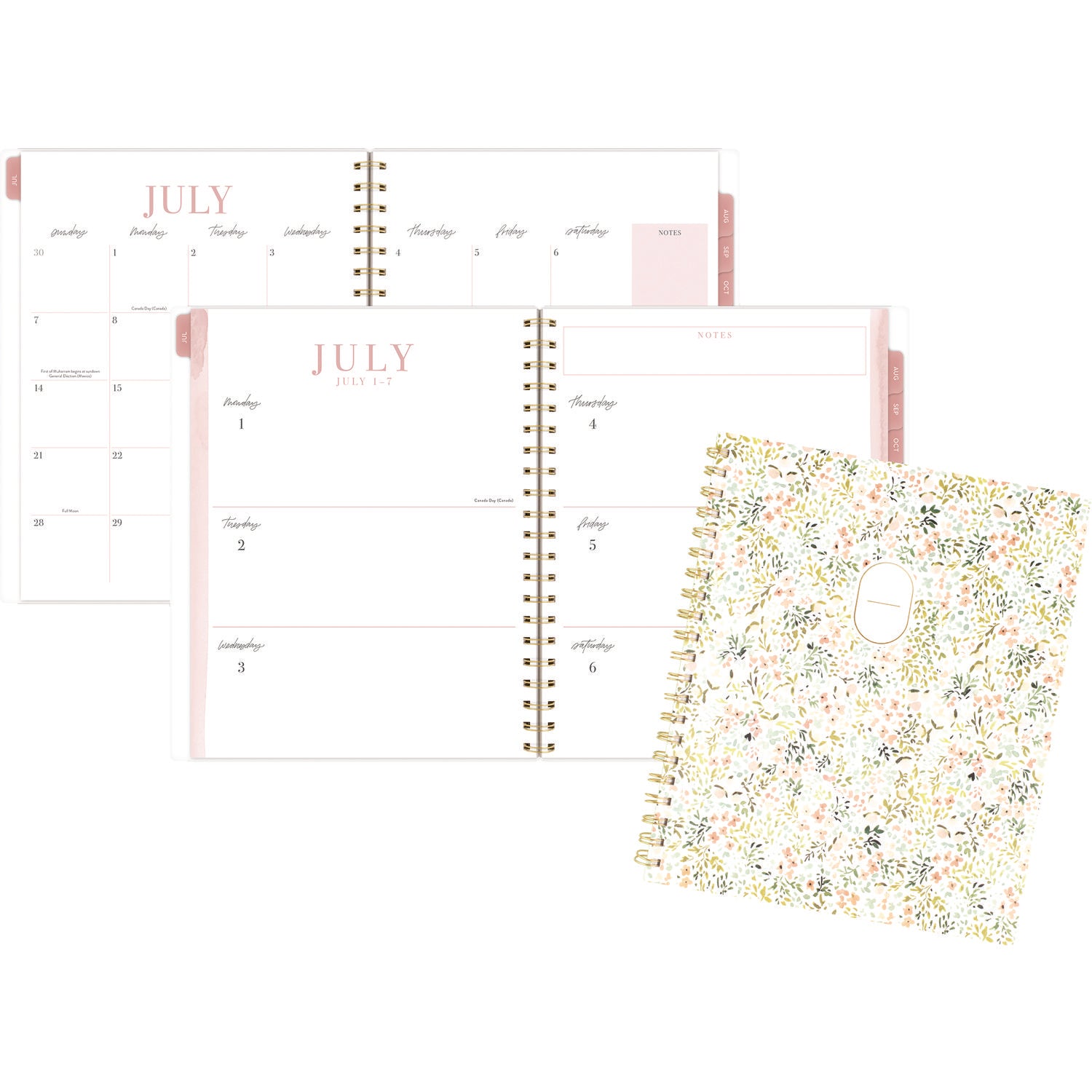 Cambridge® Leah Bisch Academic Year Weekly/Monthly Planner, Floral Artwork, 11" x 9.25", Multicolor Cover, 12-Month: July 2024-June 2025